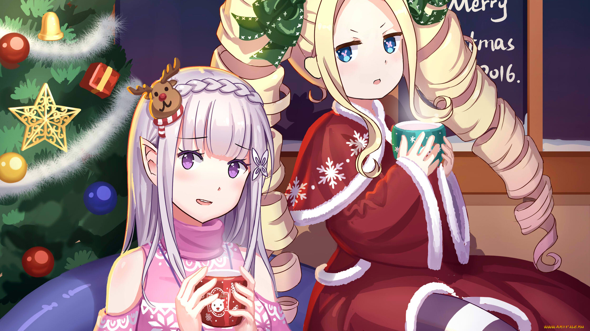 аниме, rec, фон, взгляд, девушки