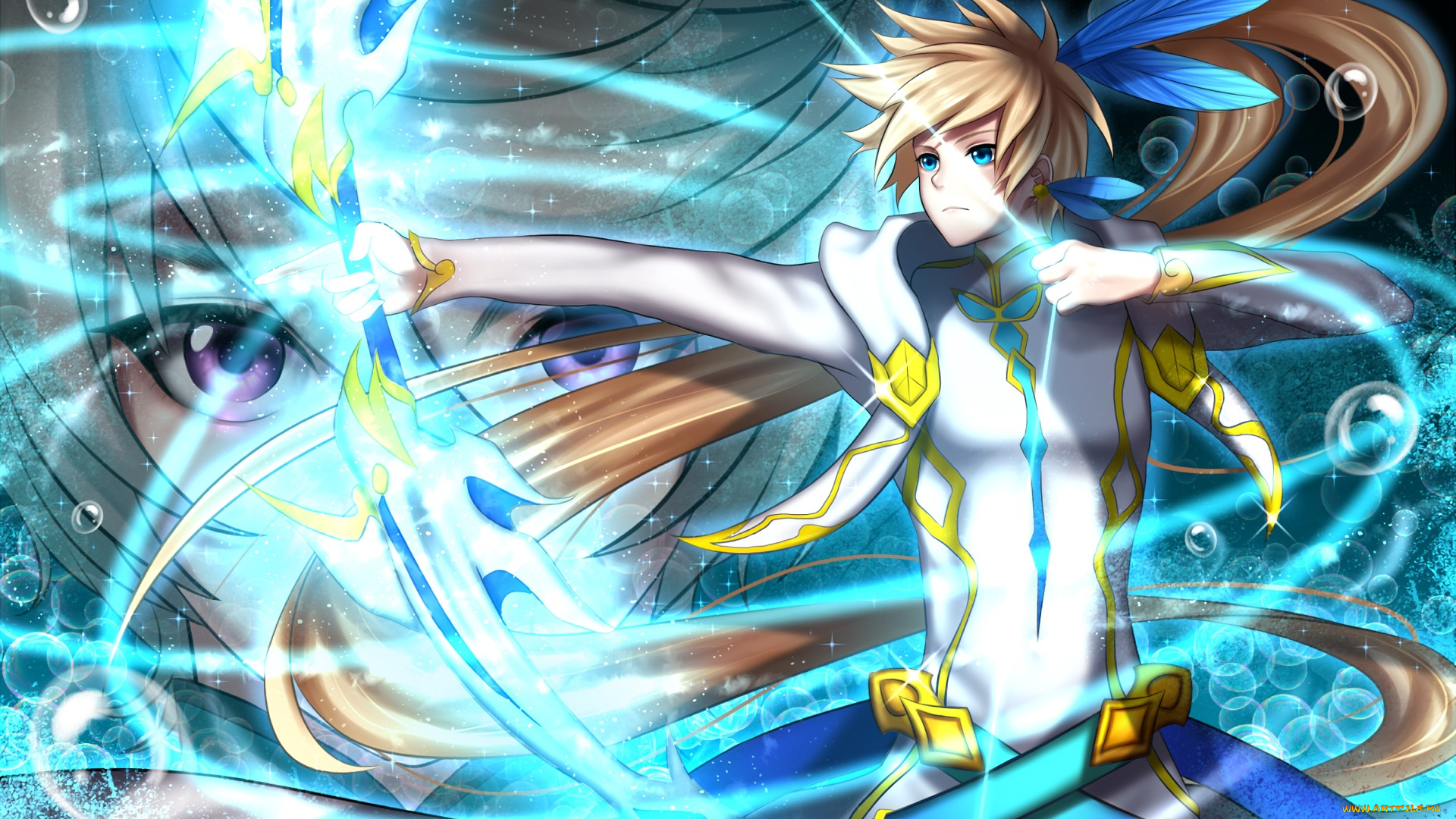 аниме, tales, of, zestiria, девушка, взгляд, фон