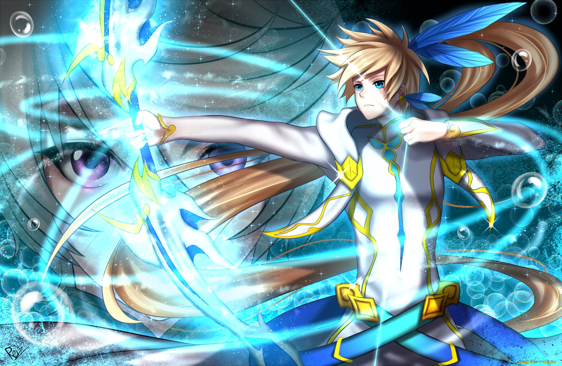 аниме, tales, of, zestiria, девушка, взгляд, фон