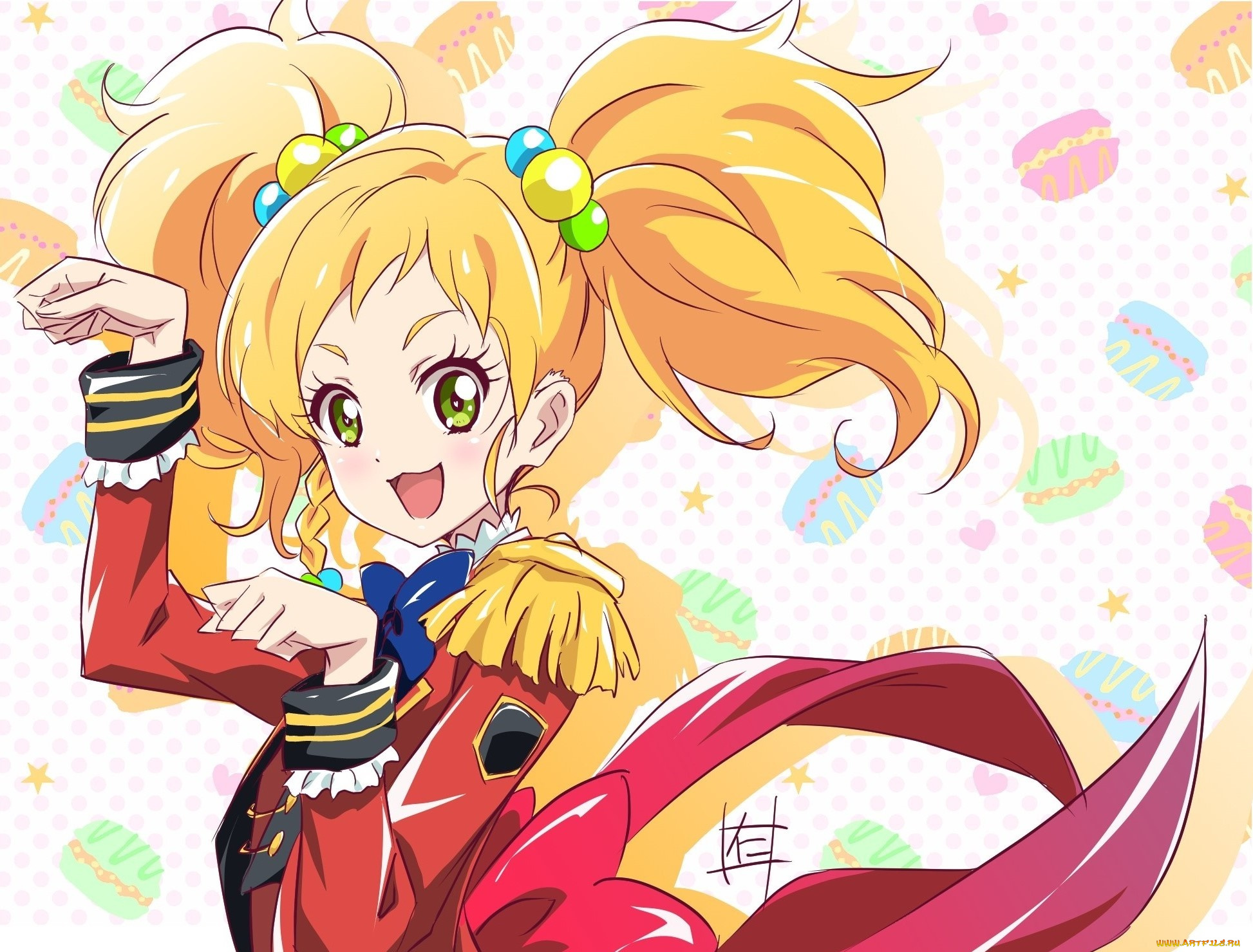 аниме, aikatsu, взгляд, фон, девушка