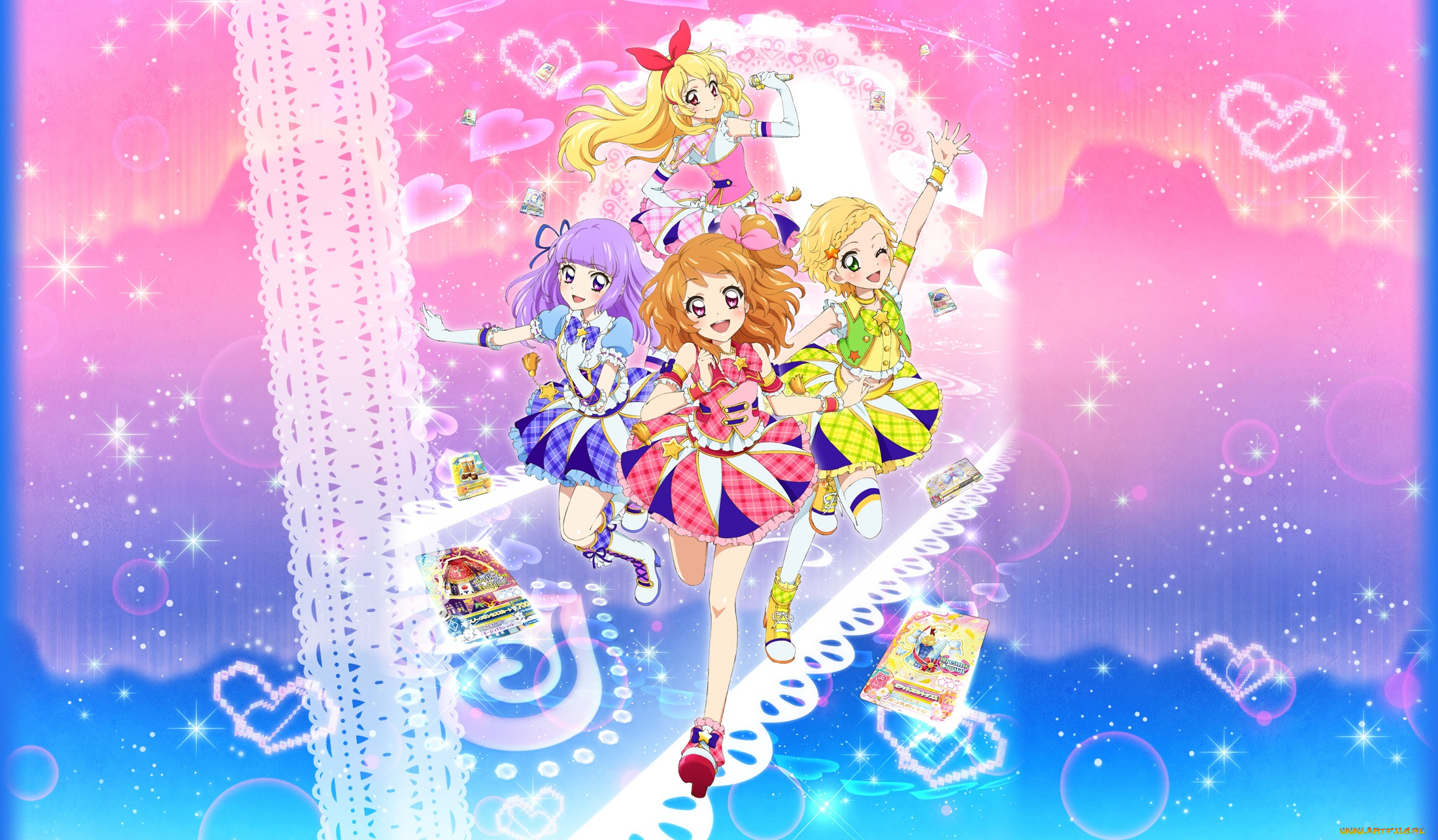 аниме, aikatsu, взгляд, фон, девушка