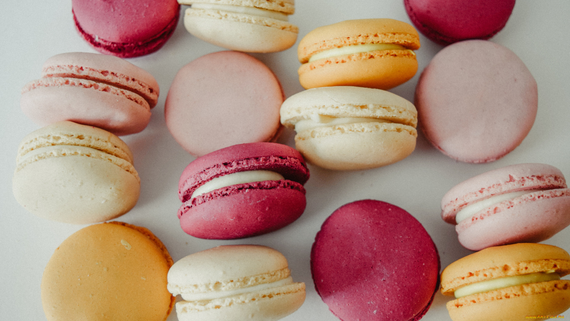 еда, макаруны, ассорти, лакомство, печенье