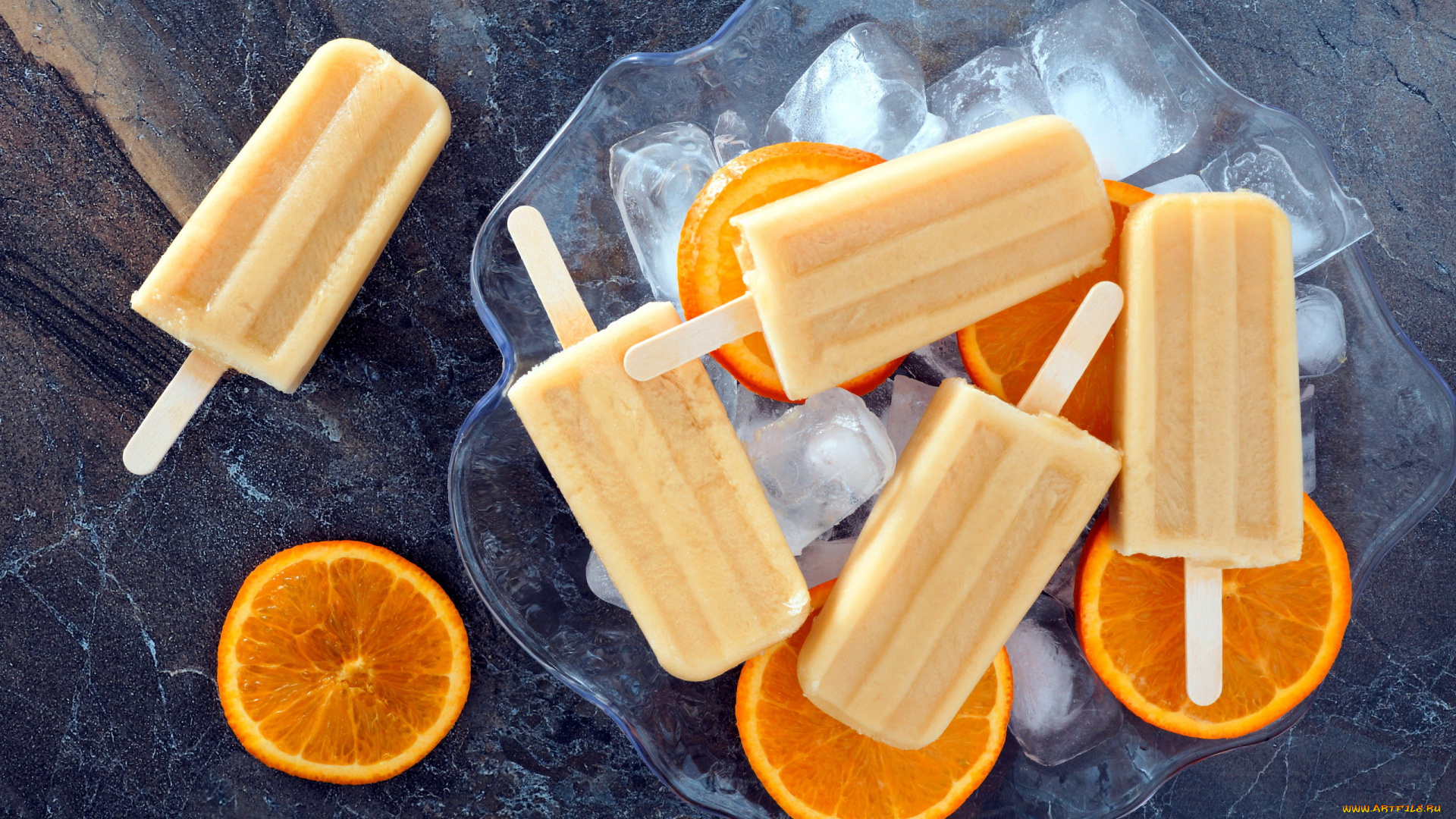 еда, мороженое, , десерты, апельсин, лед