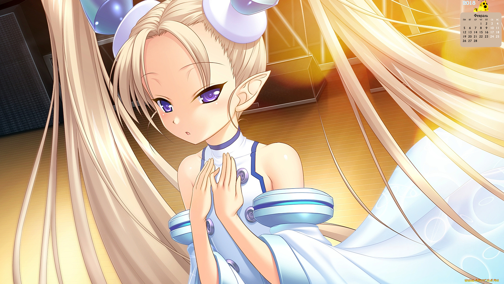 календари, аниме, взгляд, девочка, 2018
