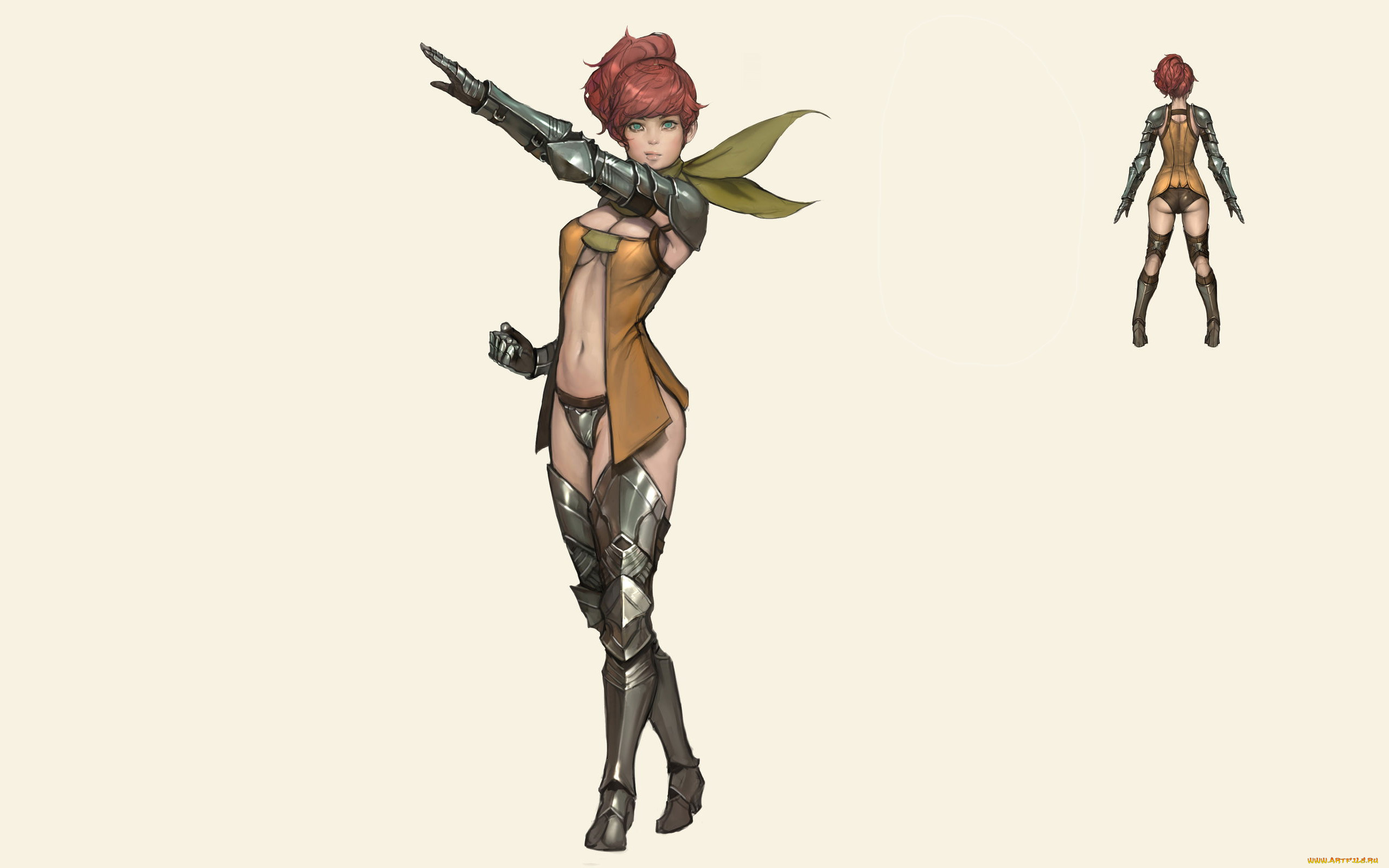 разное, арты, доспехи, шарф, девушка