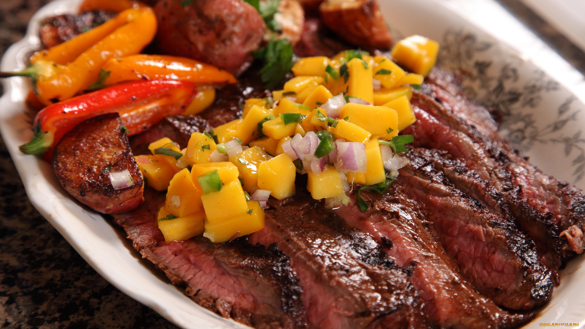 еда, мясные, блюда, стейк, мясо