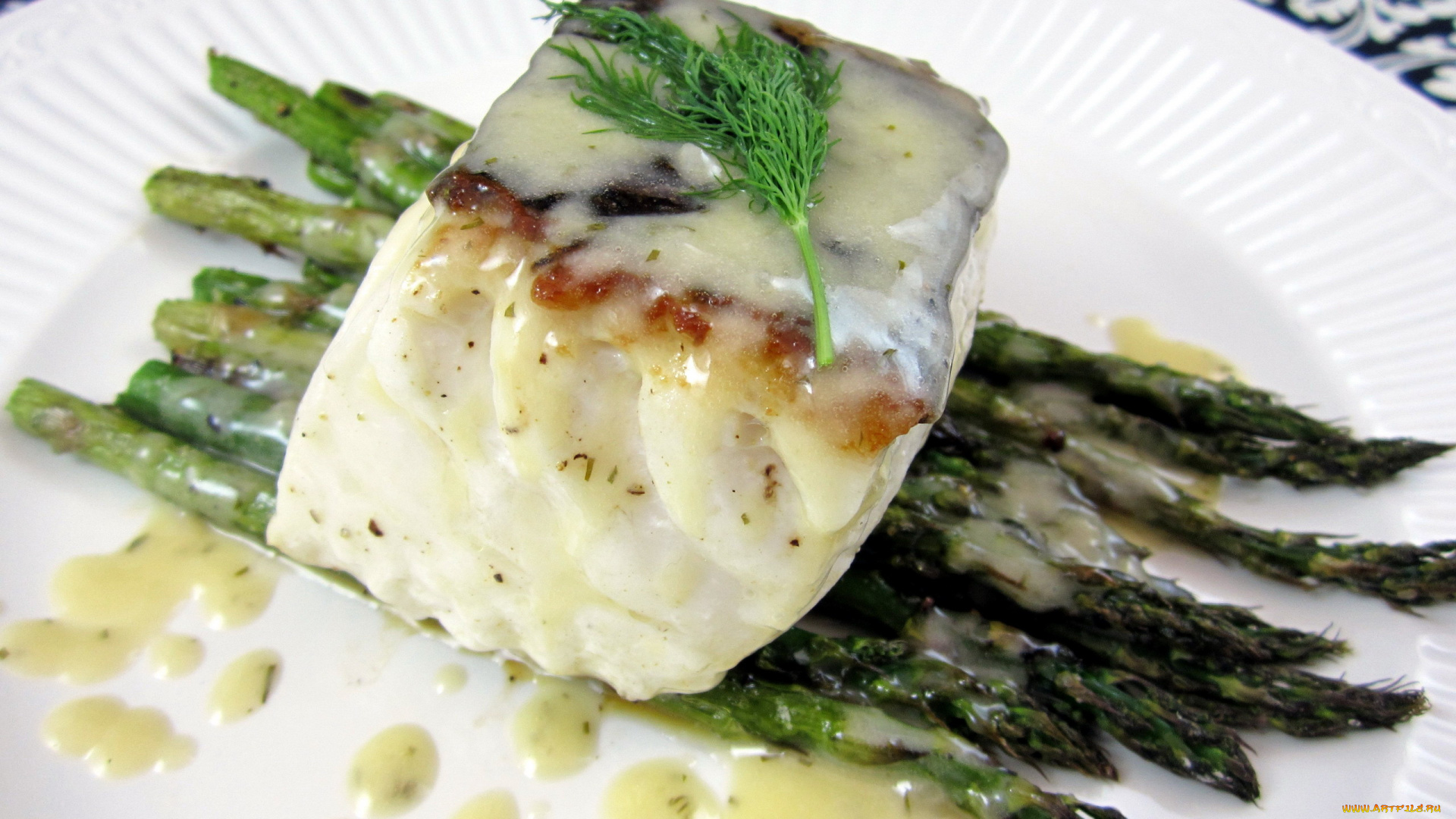 еда, рыбные, блюда, , с, морепродуктами, палтус