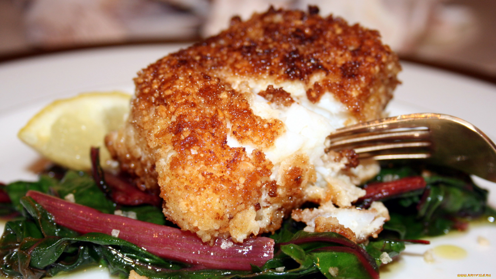 еда, рыбные, блюда, , с, морепродуктами, палтус