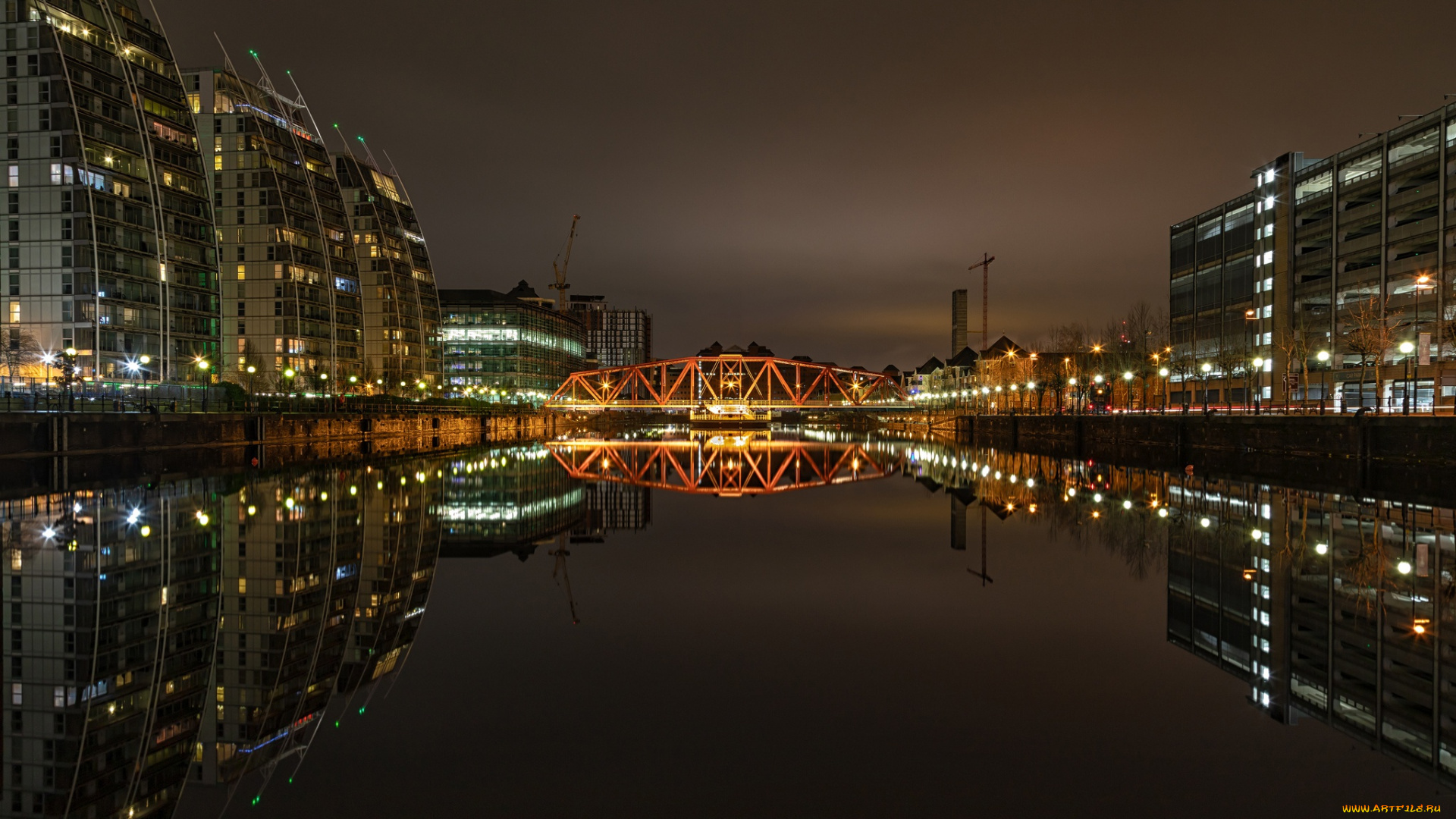 города, детройт, , сша, детройт, здания, река, огни, город, ночь, мост, дома, detroit, фонари