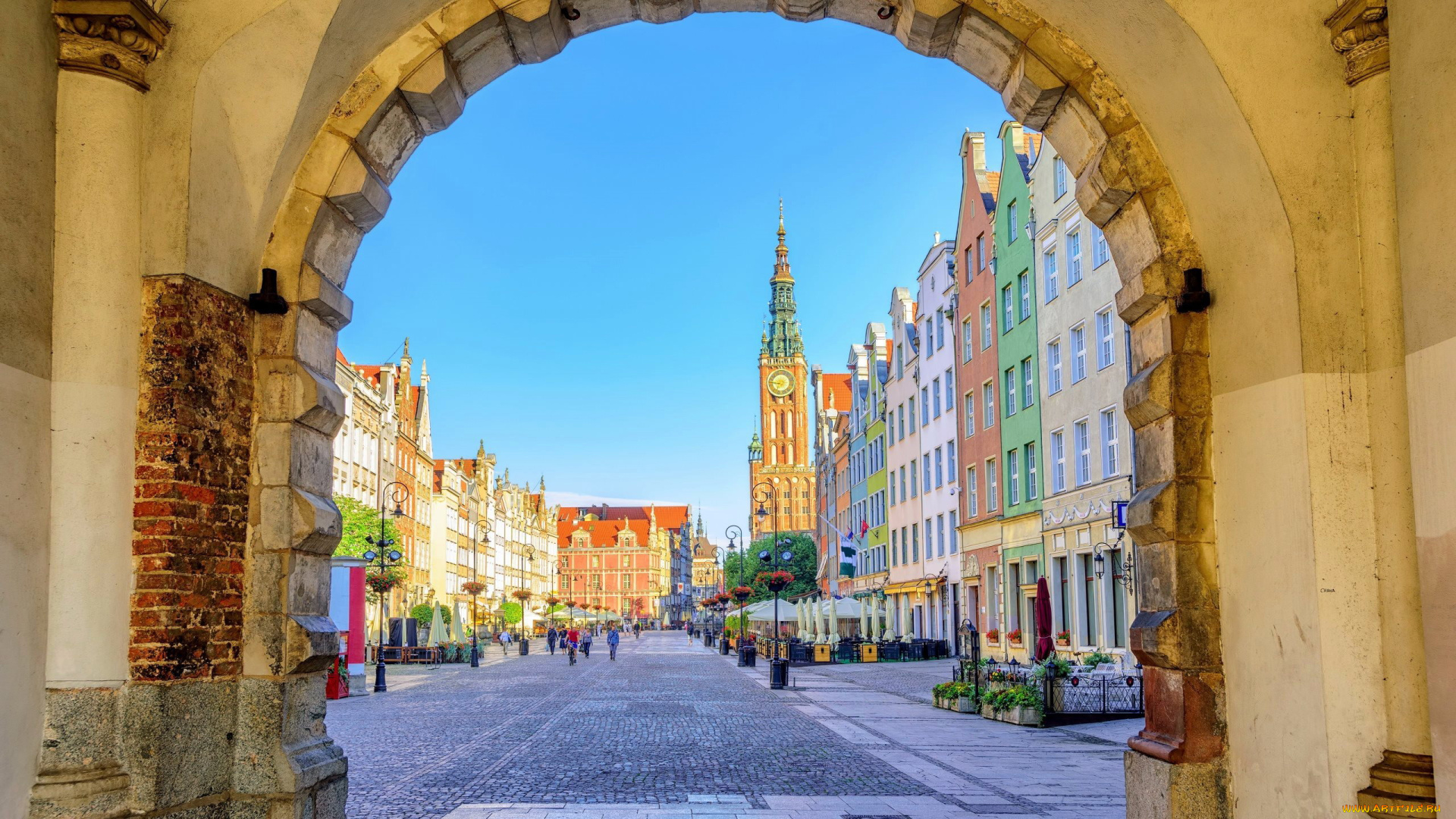 города, гданьск, , польша, арка