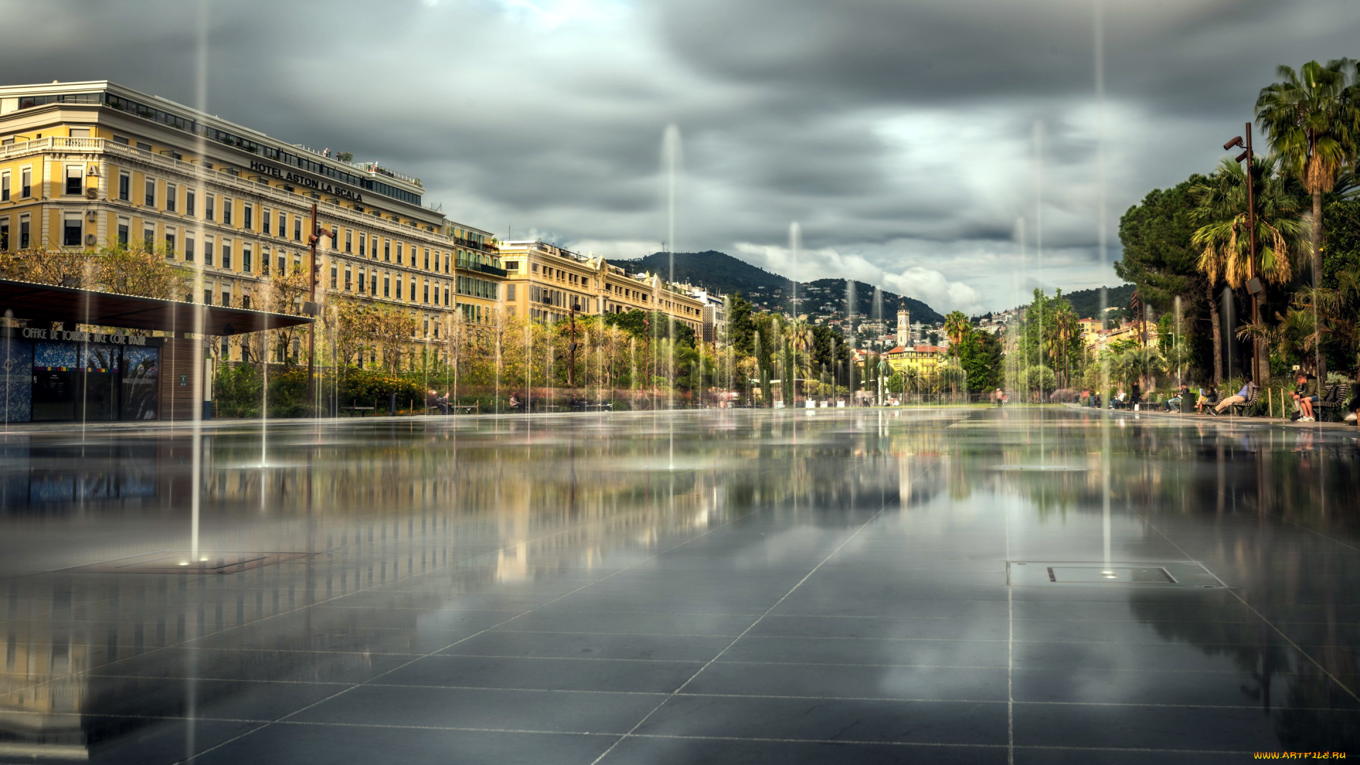 города, ницца, , франция, фонтаны