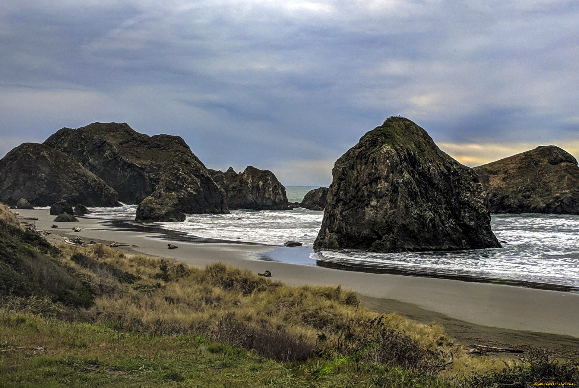 природа, побережье, скалы