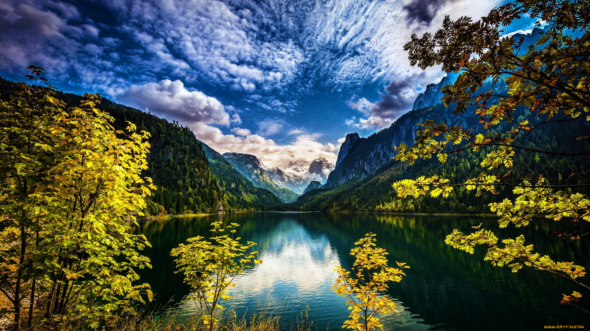 природа, реки, озера, горы, озеро, отражение