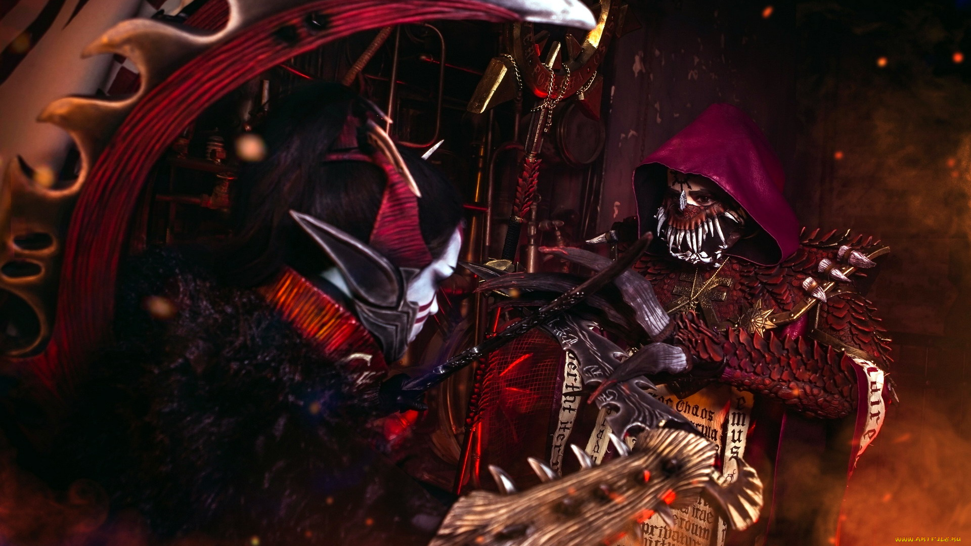 разное, cosplay, , косплей, warhammer, 40000, бой, хаосит, оружие, броня, девушка