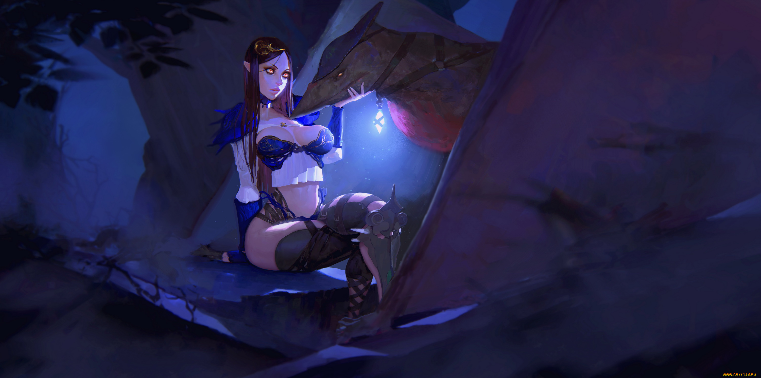 фэнтези, красавицы, и, чудовища, фон, девушка, существо