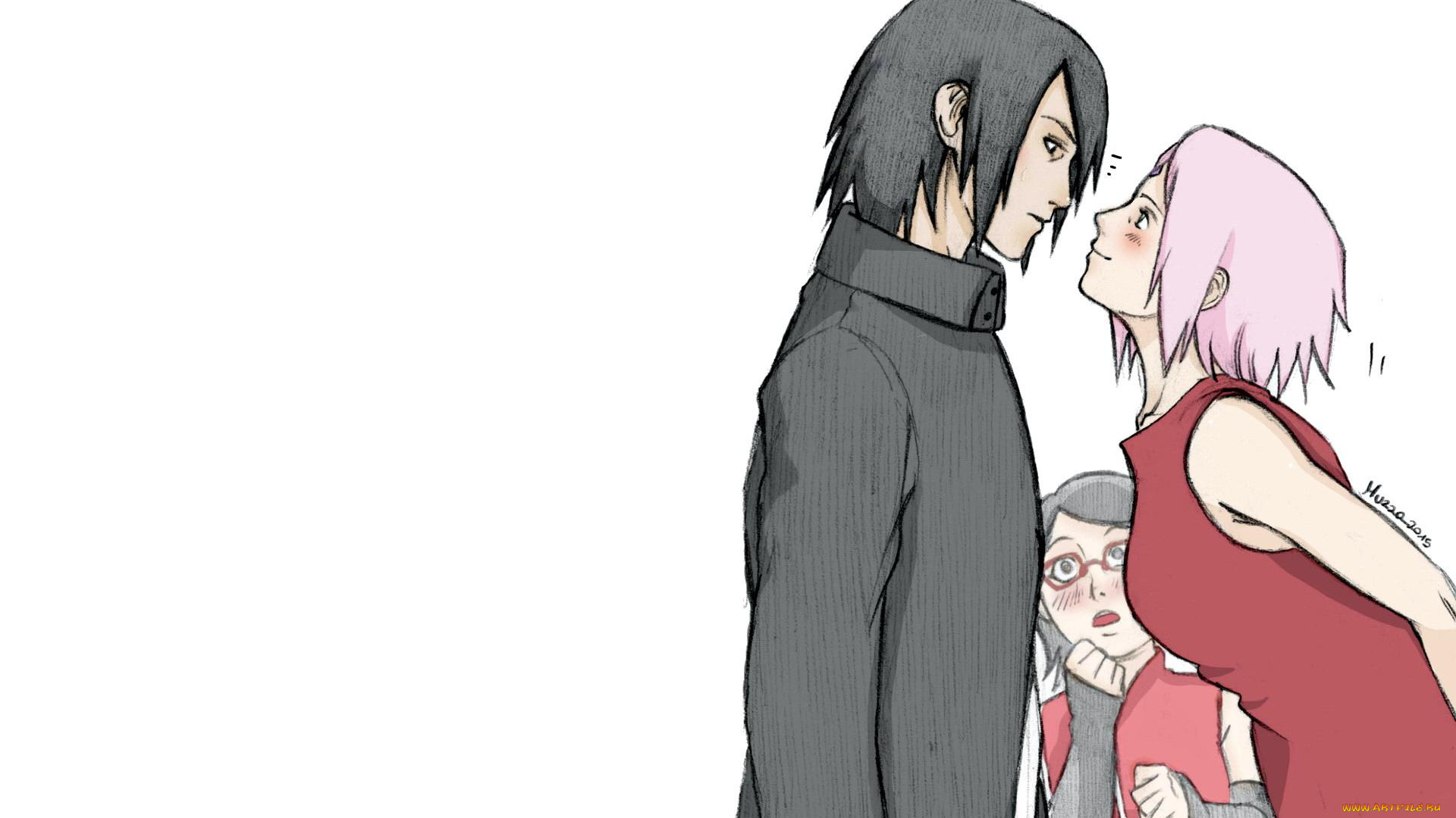 аниме, naruto, учиха, саске, сакура, сарада