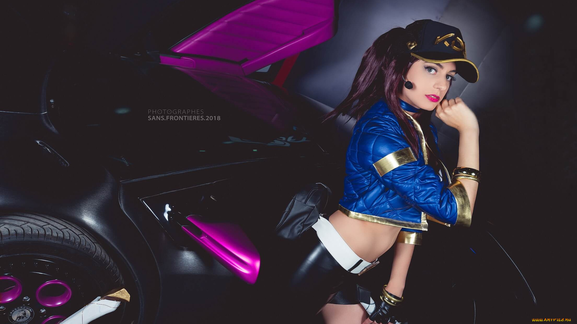 девушки, -, креатив, , косплей, danu, костюм, машина