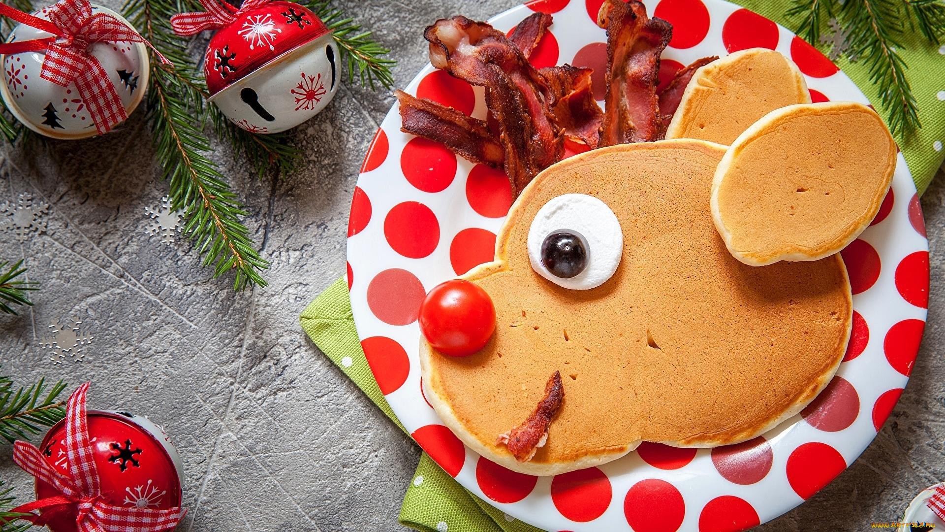 еда, блины, , оладьи, бекон, оладьи