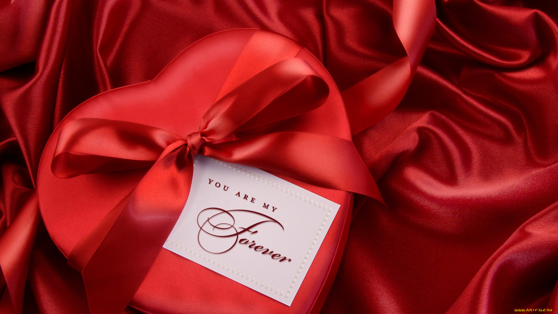 праздничные, день, святого, валентина, , сердечки, , любовь, подарок, лента, бант, сердце, алый, надпись