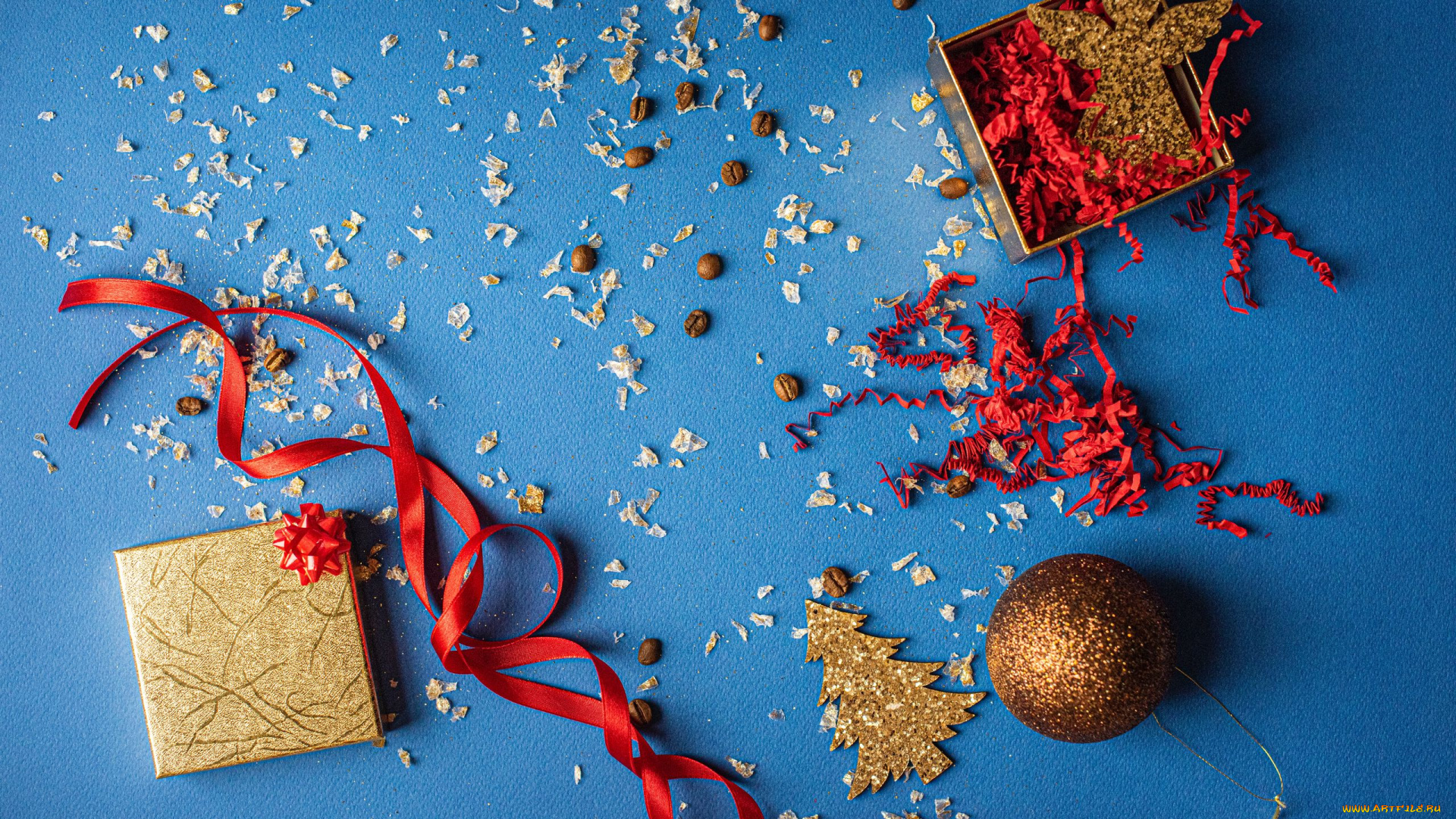 праздничные, подарки, и, коробочки, шарик, подарок, лента