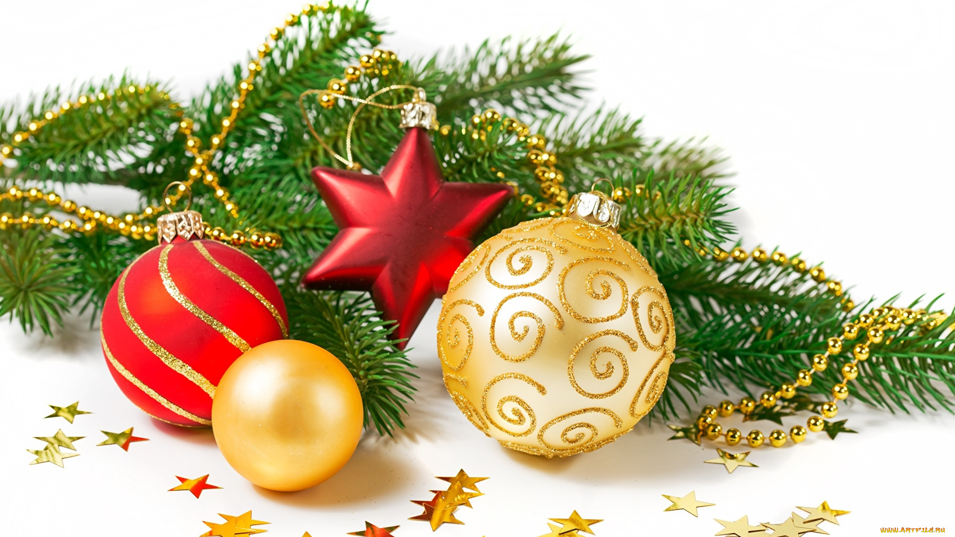 праздничные, шары, ветка, шарики, бусы