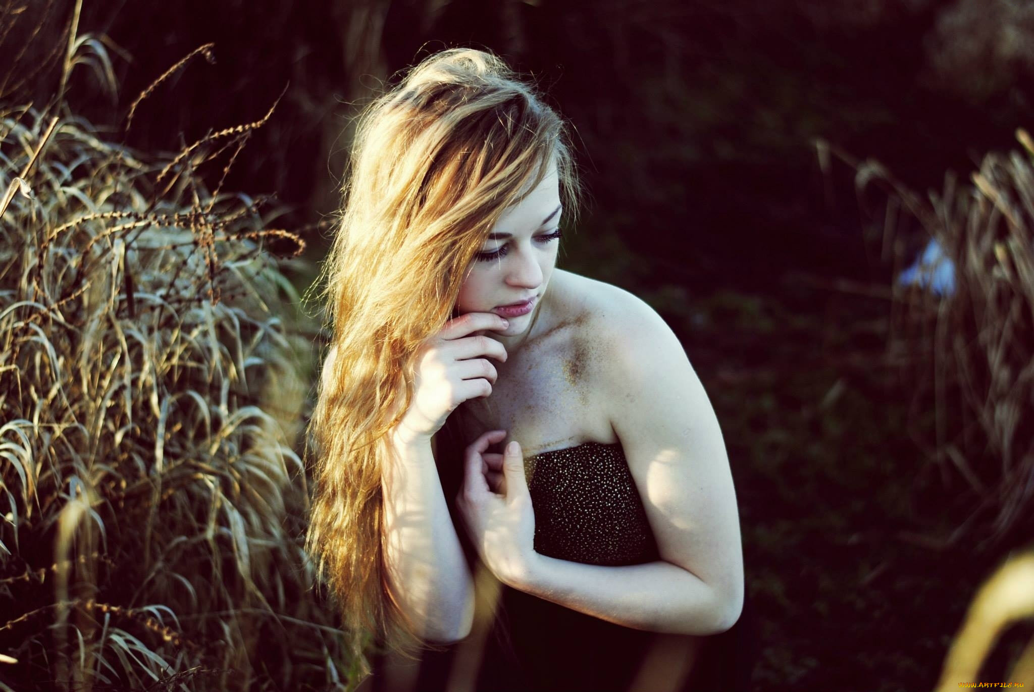 девушки, -, рыжеволосые, и, разноцветные, поза