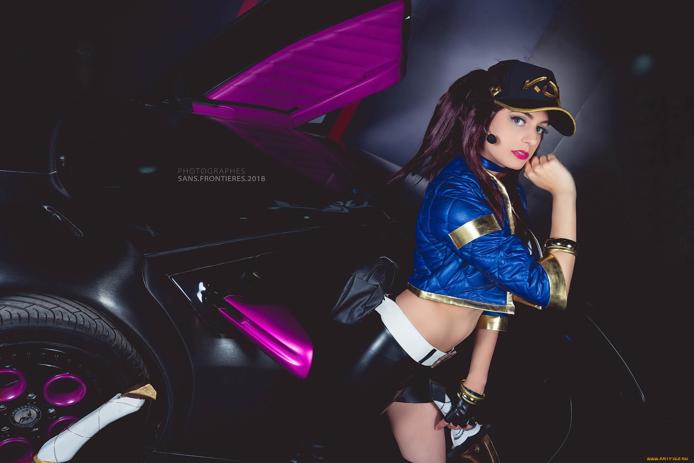 девушки, -, креатив, , косплей, danu, костюм, машина