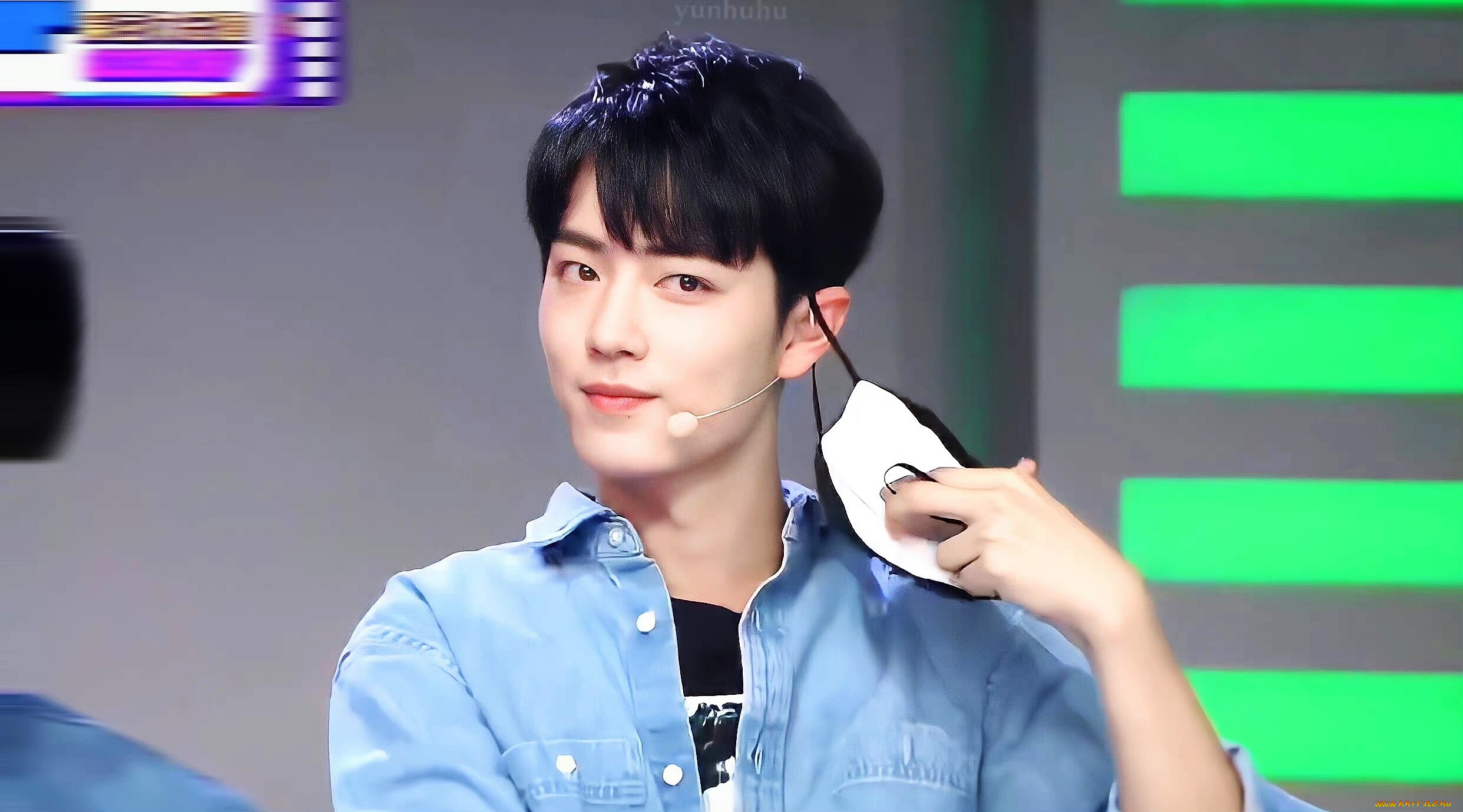 мужчины, xiao, zhan, лицо, маска, рубашка