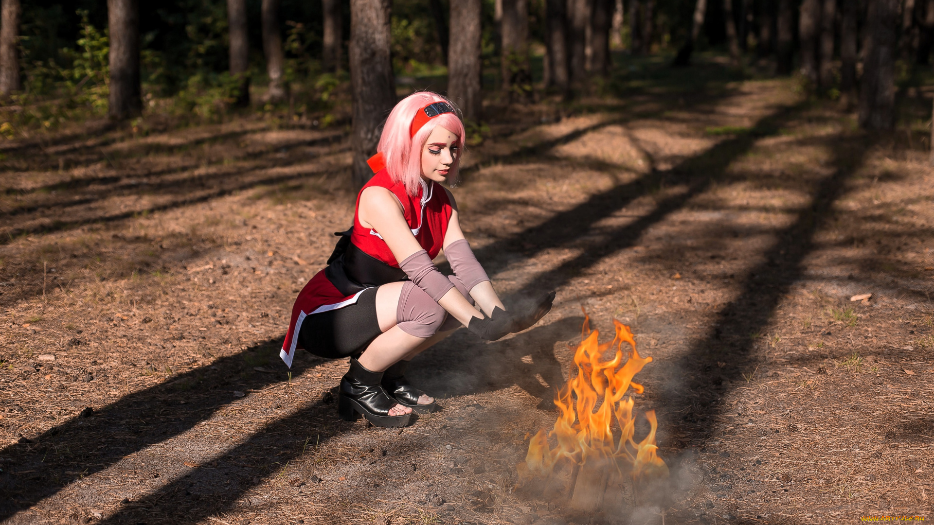 девушки, sofia, lovegood, костюм, образ, сакура, костер