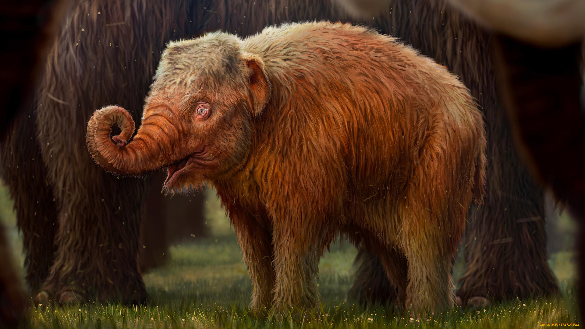 рисованное, животные, , сказочные, , мифические, нейросети, графика, нейроарт, ai, art, нейронные, сети, рисунки, нейро, искусство, мамонтенок