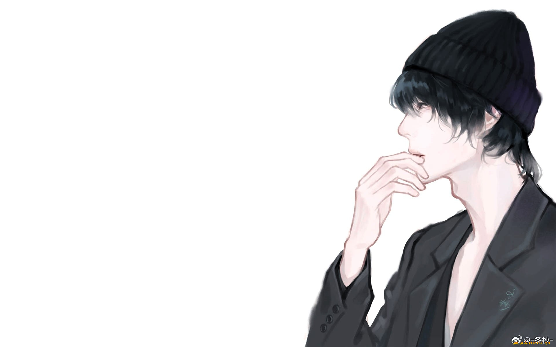 рисованное, люди, ван, ибо, шапка, пиджак