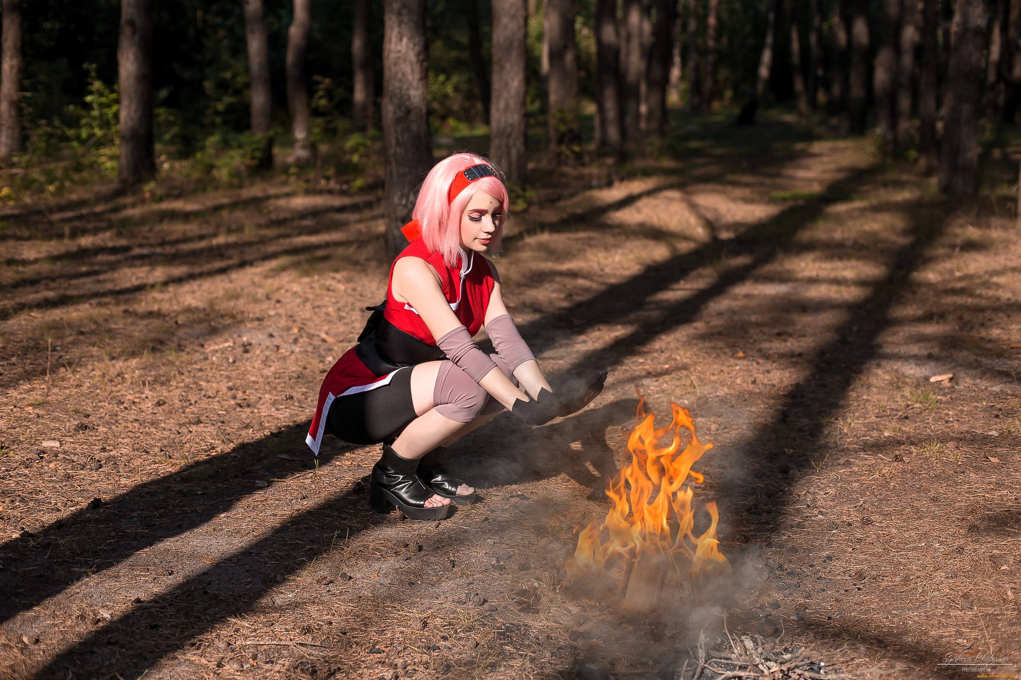 девушки, sofia, lovegood, костюм, образ, сакура, костер