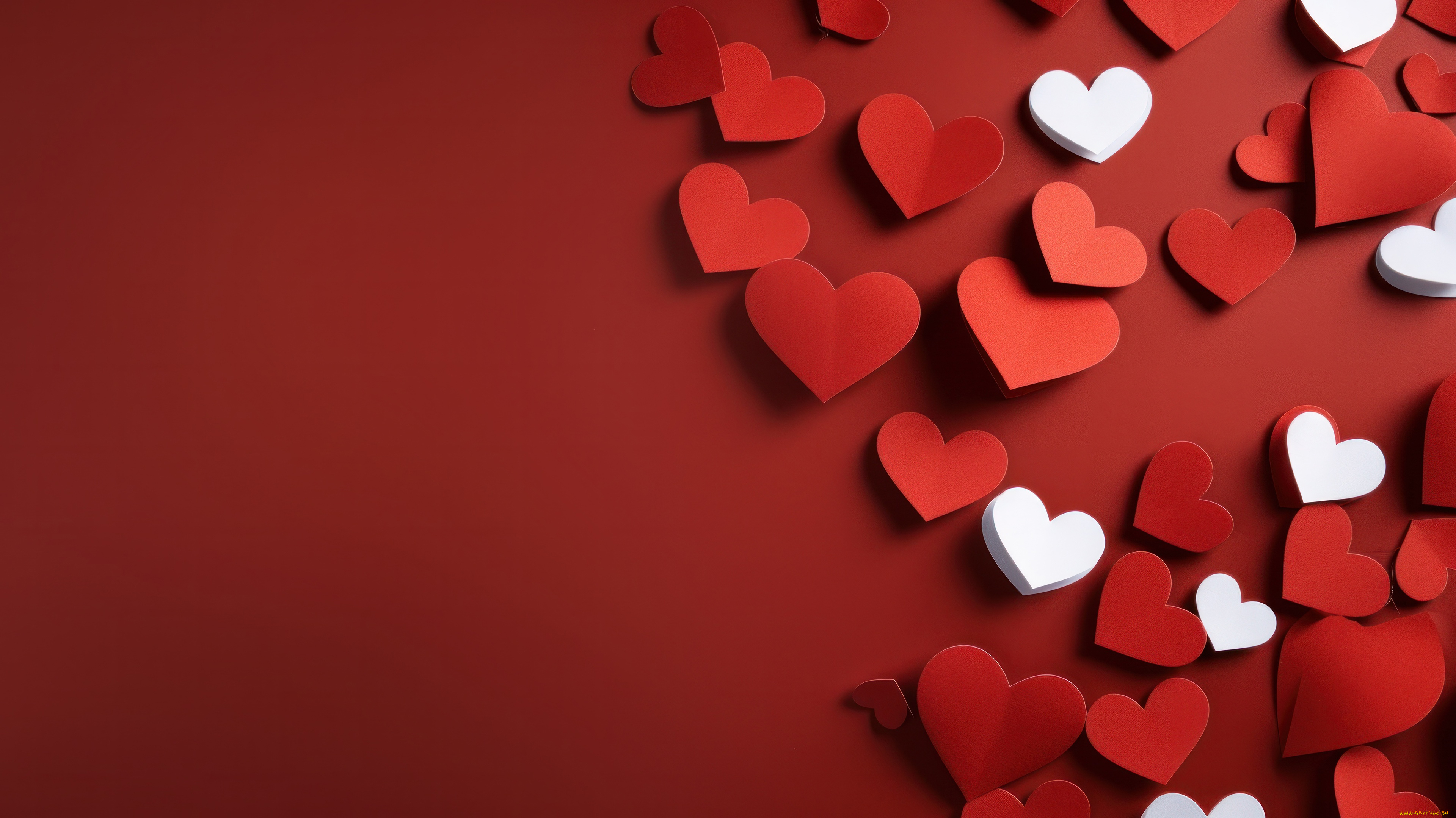 3д, графика, праздники, , holidays, любовь, праздник, сердце, сердца, сердечки, сердечко, красный, фон, поздравление