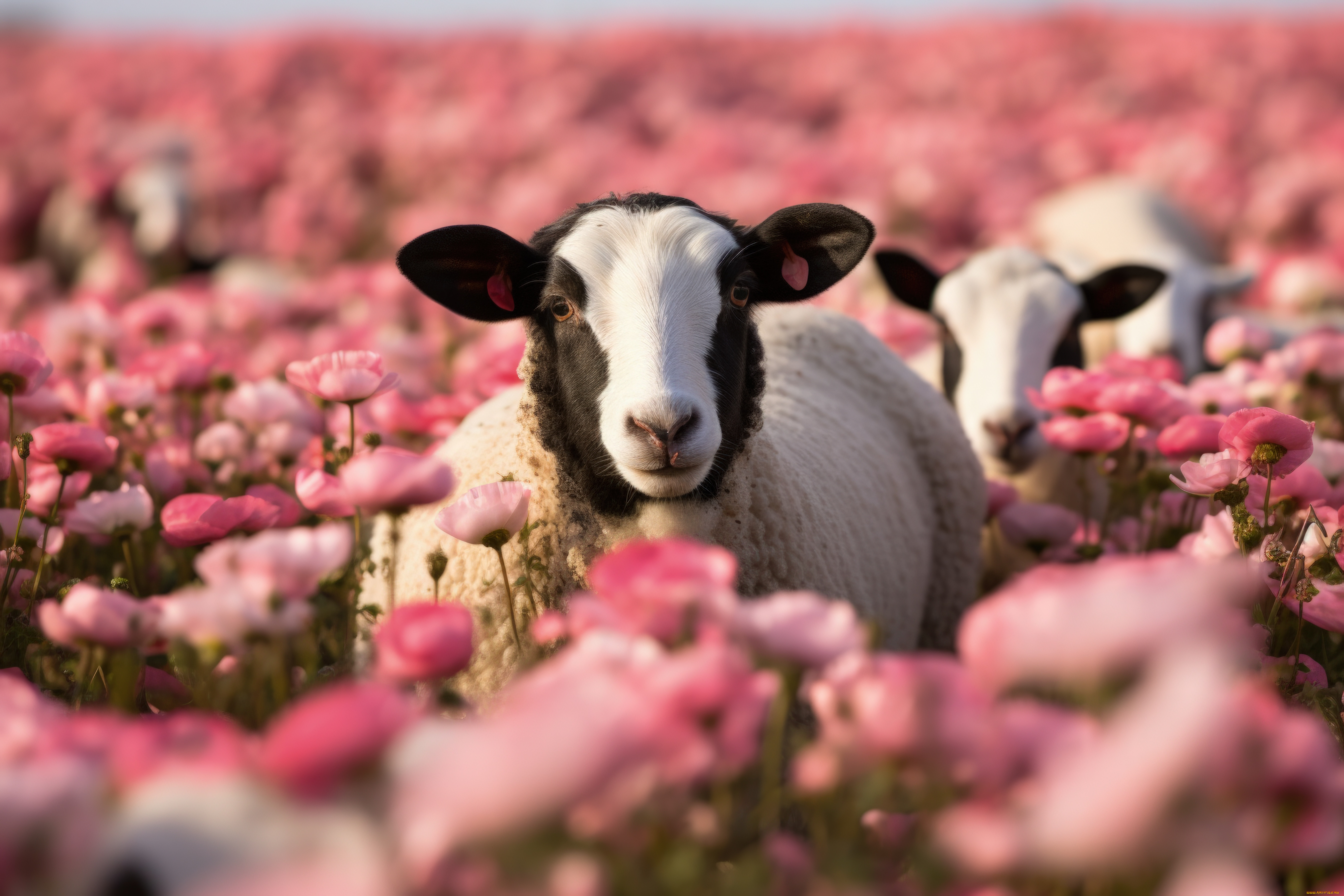 разное, компьютерный, дизайн, барашек, поле, цветы