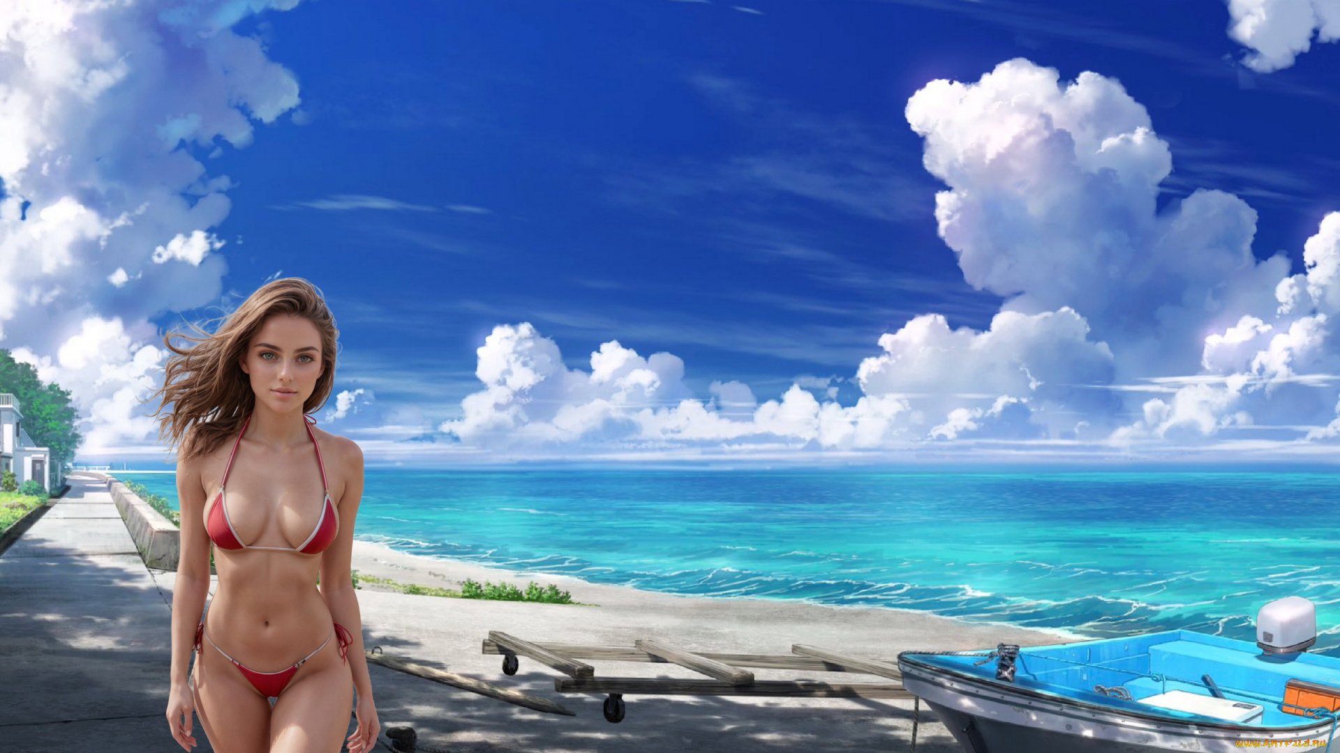 3д, графика, люди, , people, девушка, бикини