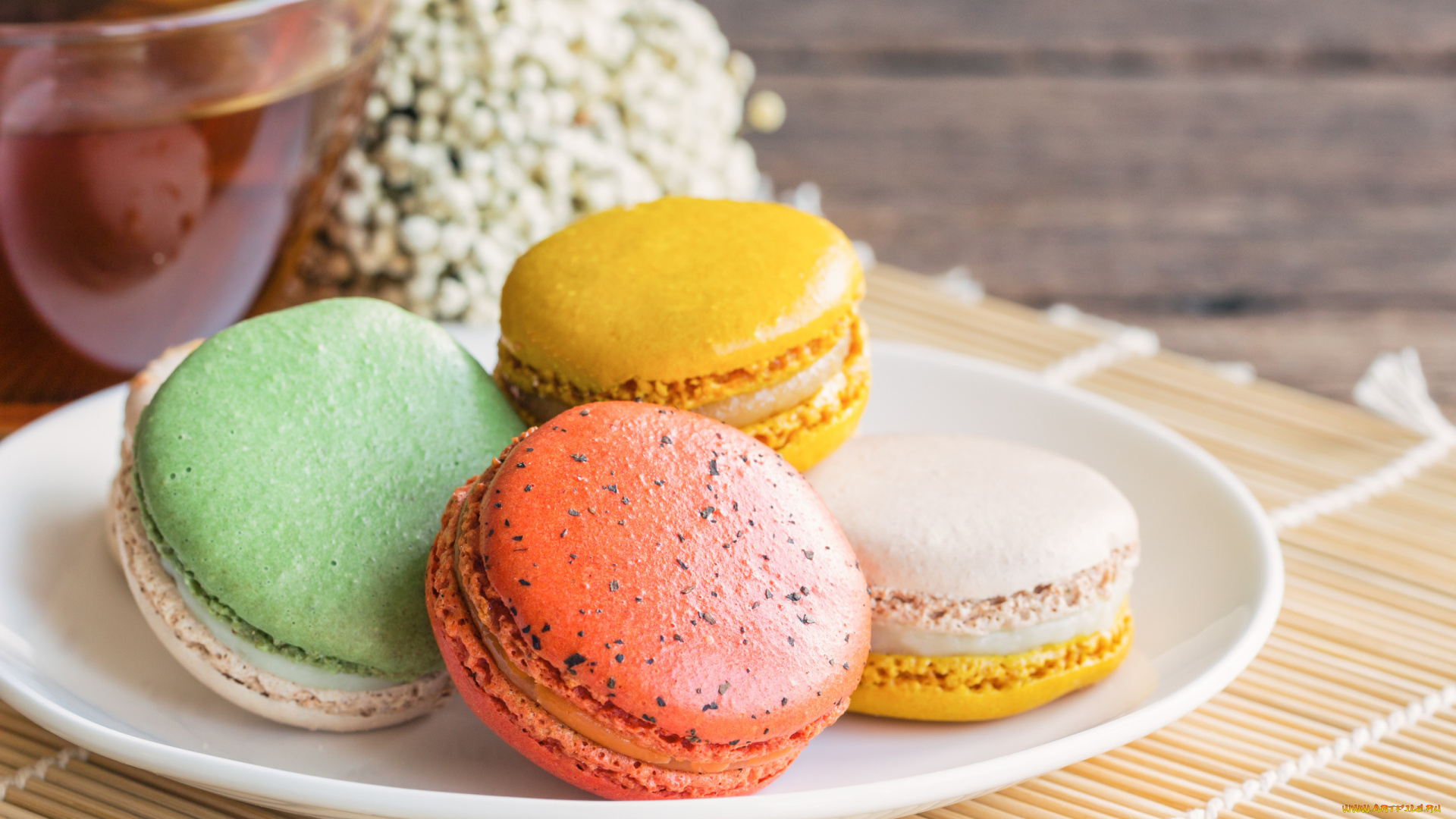 еда, макаруны, лакомство, ассорти