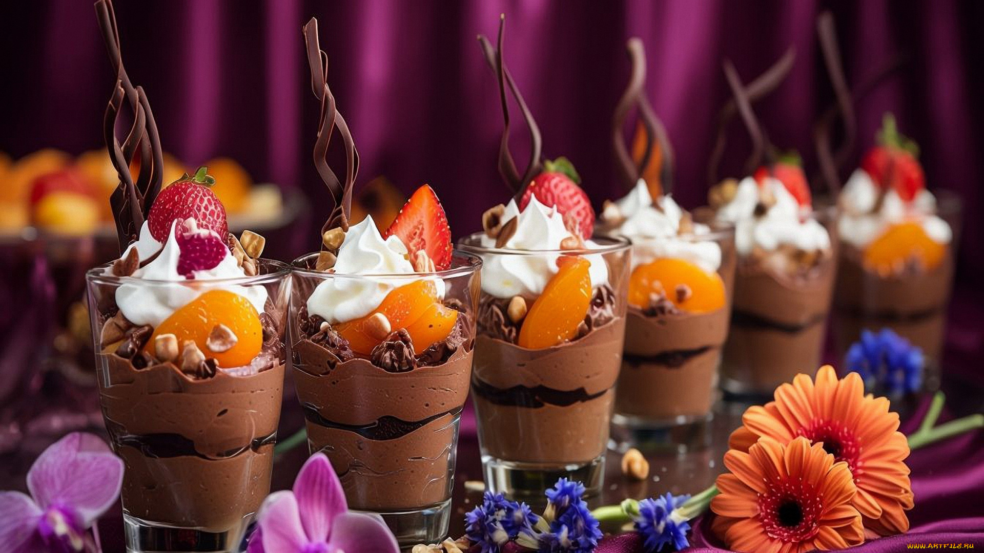 еда, мороженое, , десерты, шоколадный, десерт, клубника