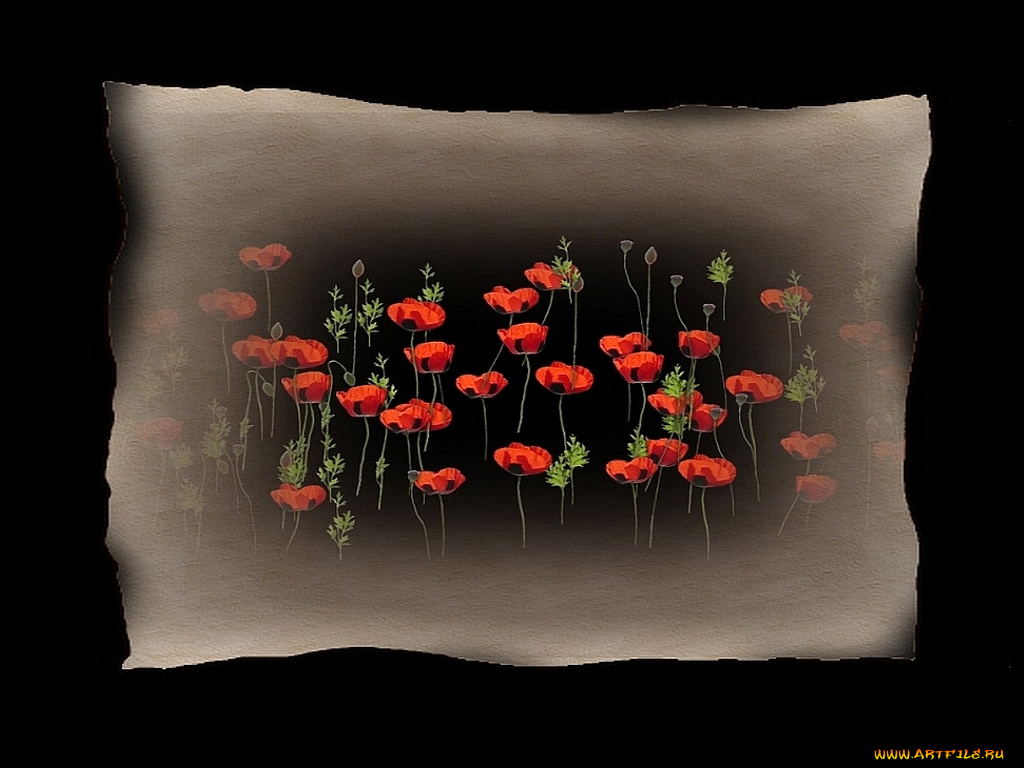рисованные, цветы