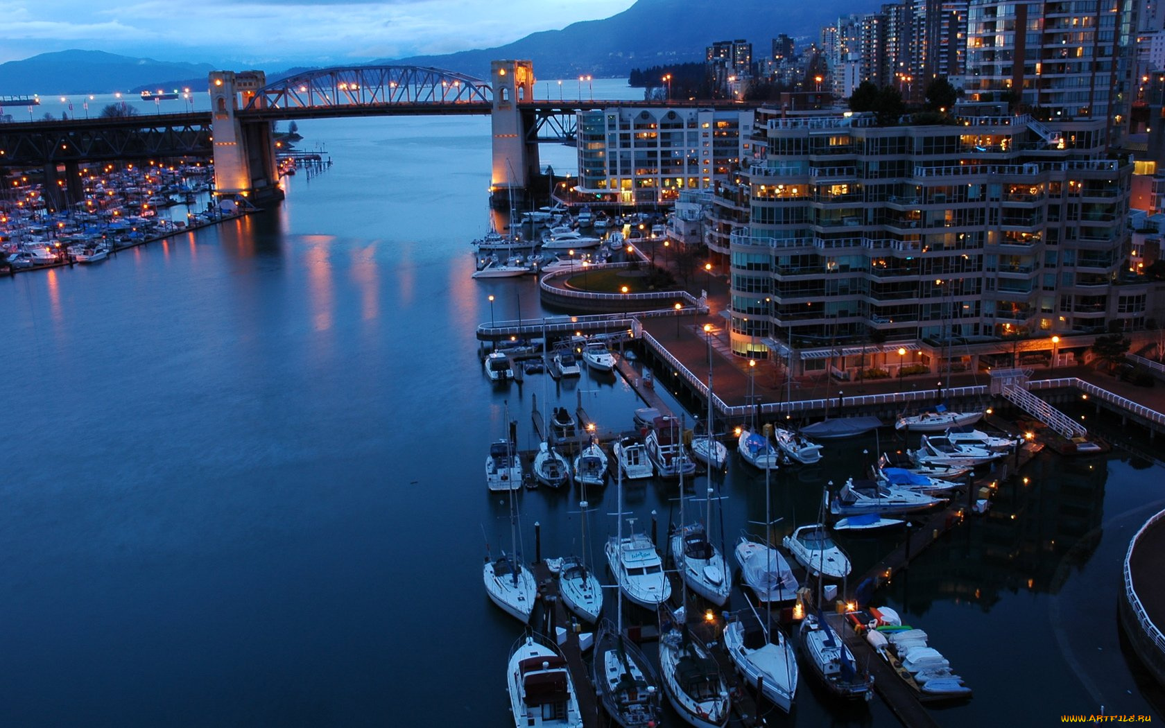 города, огни, ночного