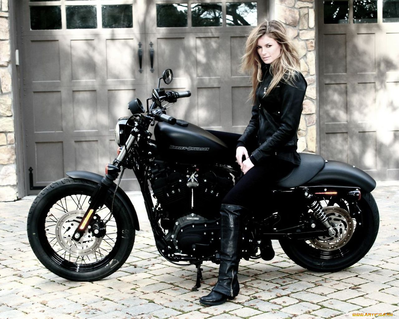 мотоциклы, мото, девушкой