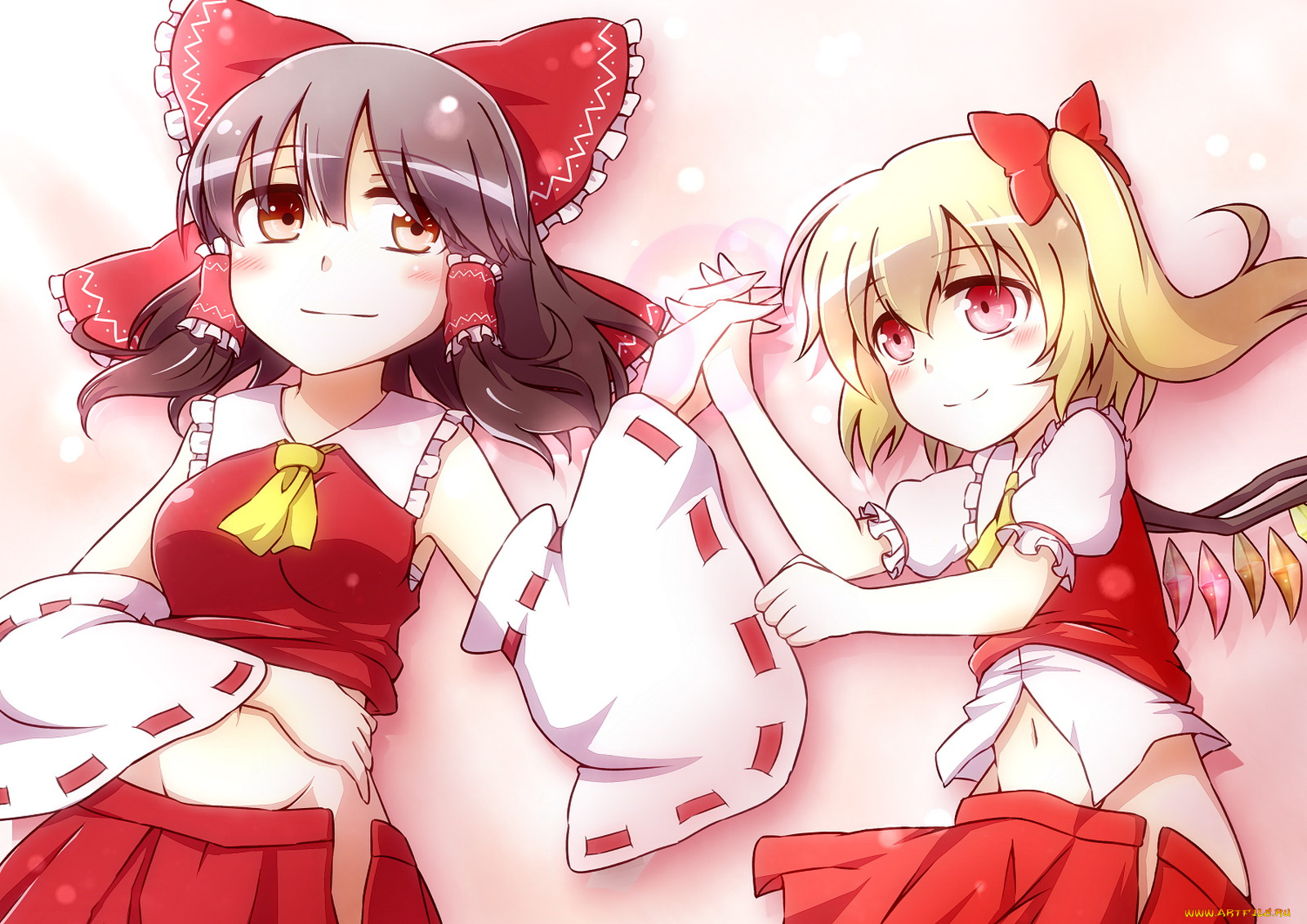 аниме, touhou, рейму, хакуре, фландрия, скарлет