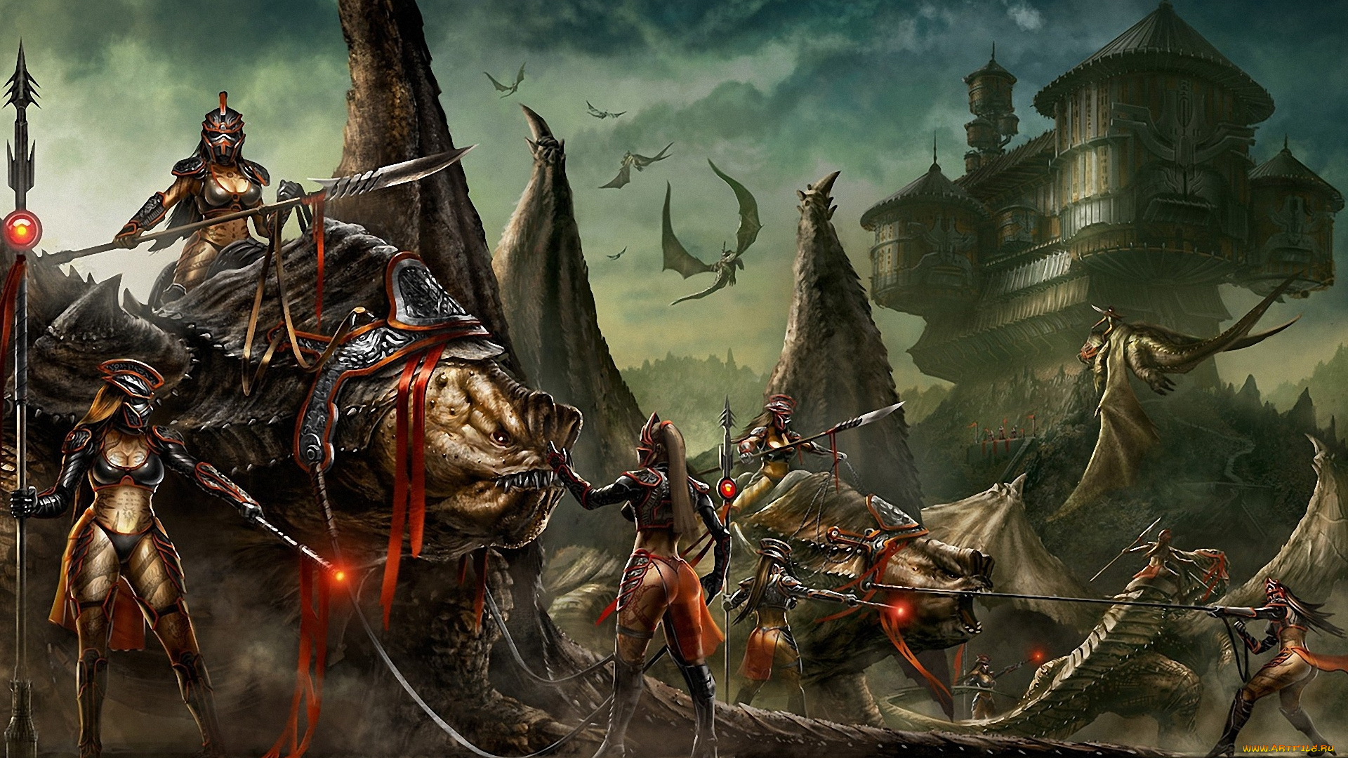 фэнтези, существа, валькирии, драконы, чудовища