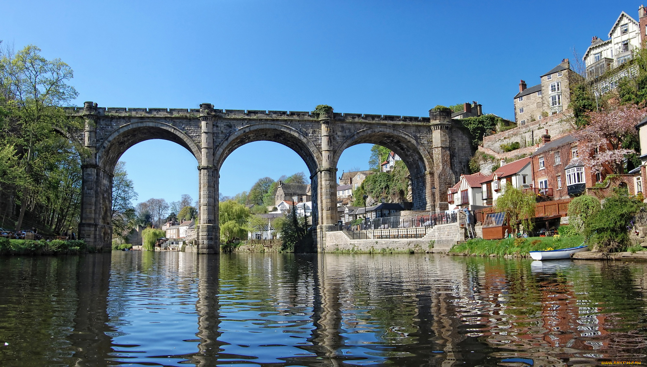 knaresborough, viaduct, harrogate, england, города, мосты, англия, виадук
