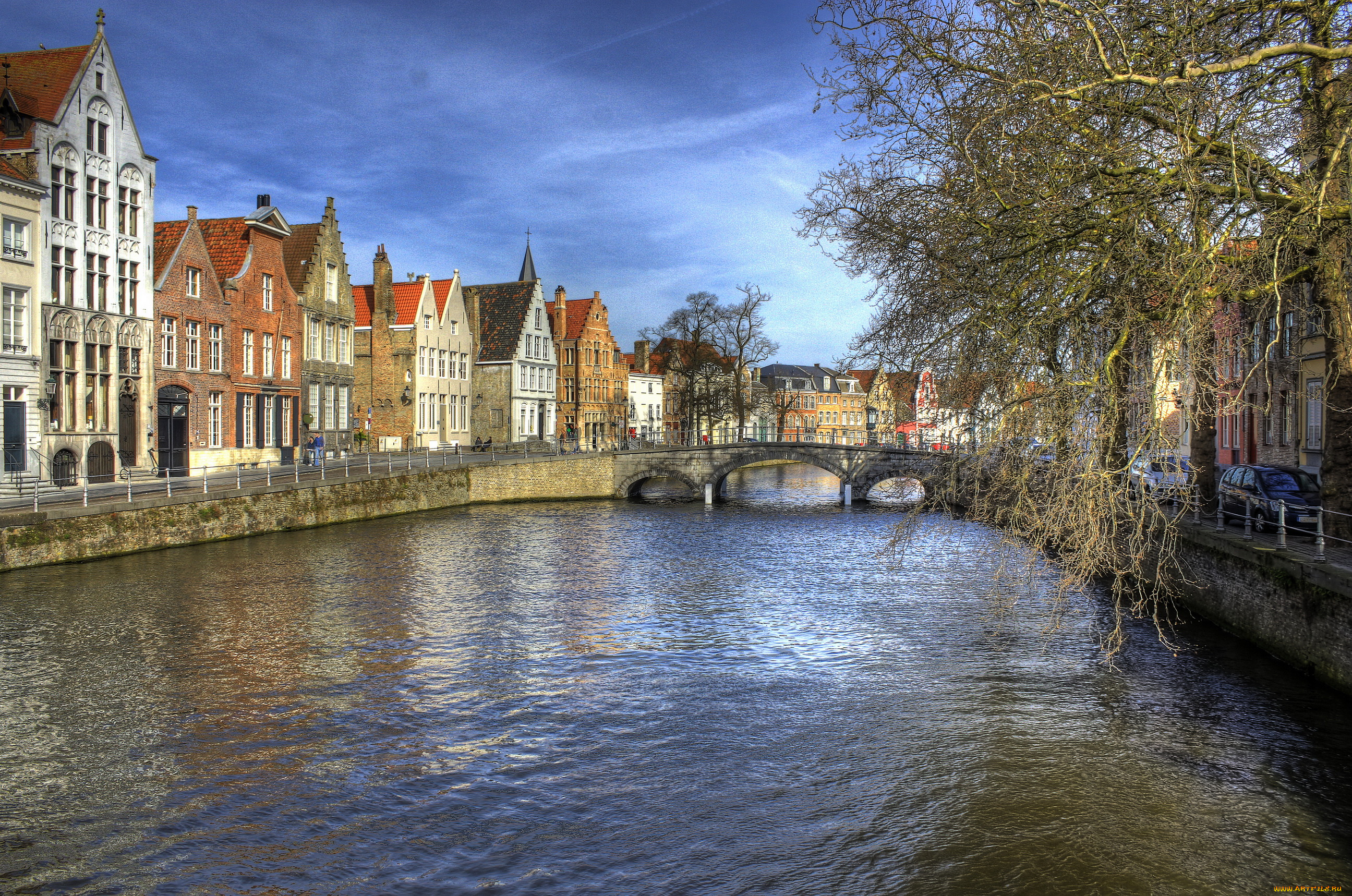 bruges, бельгия, города, брюгге, дома, река, пейзаж