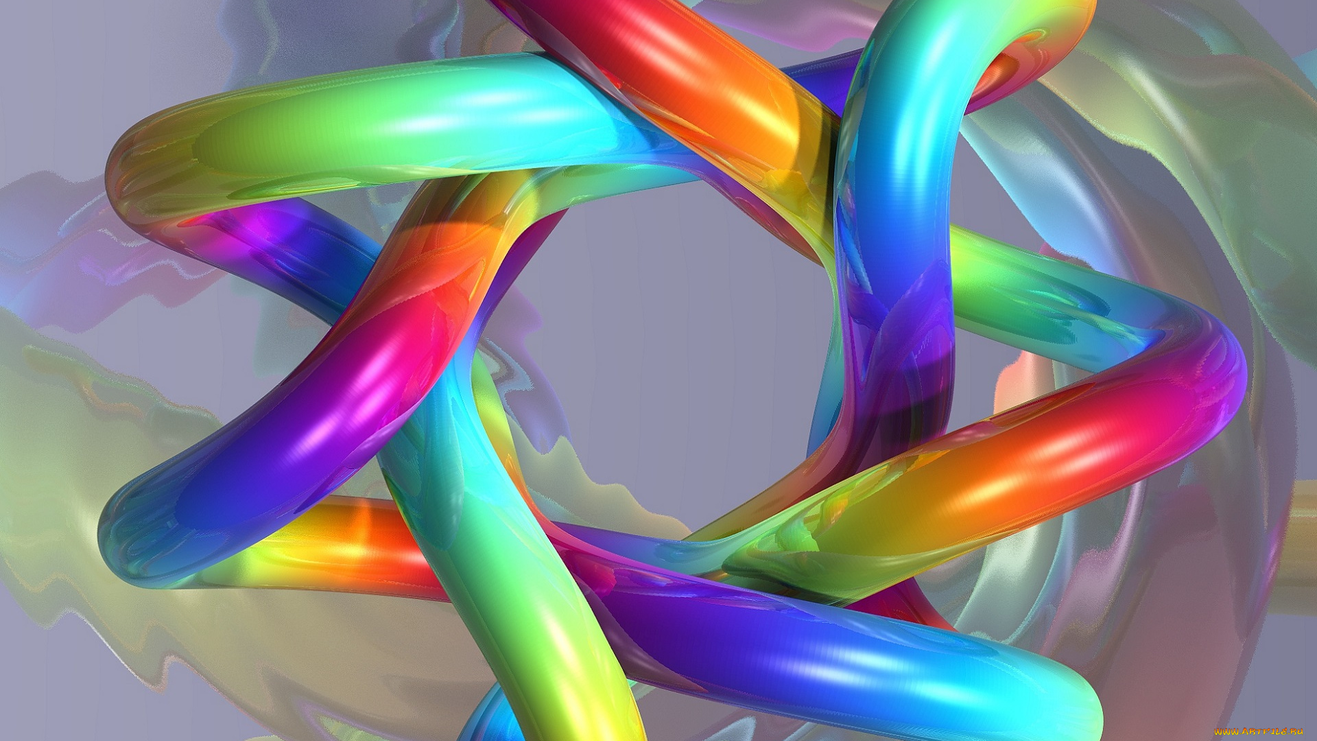 3д, графика, abstract, , абстракции, звезда, разноцветная, закарючка