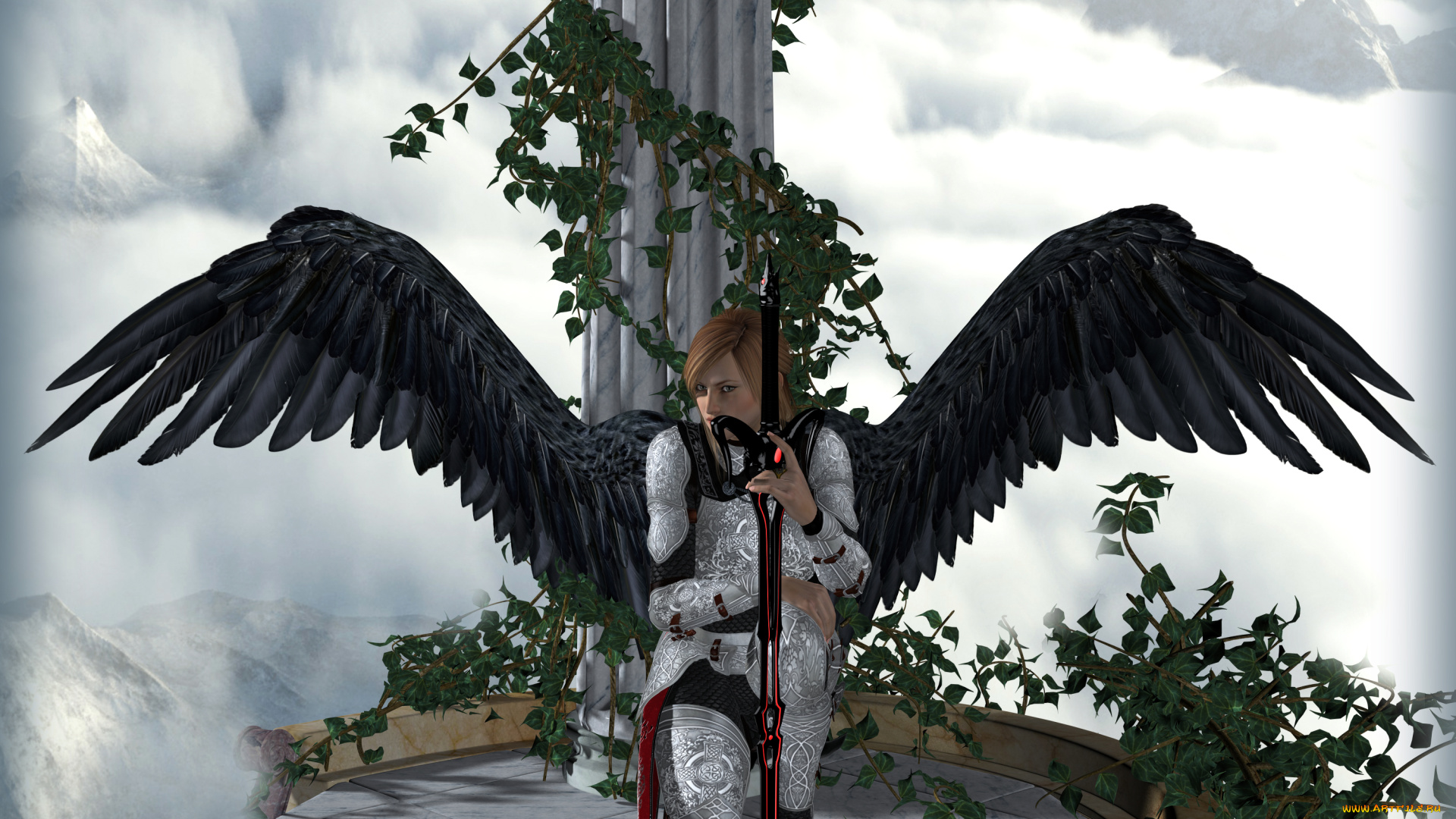 3д, графика, angel, , ангел, крылья