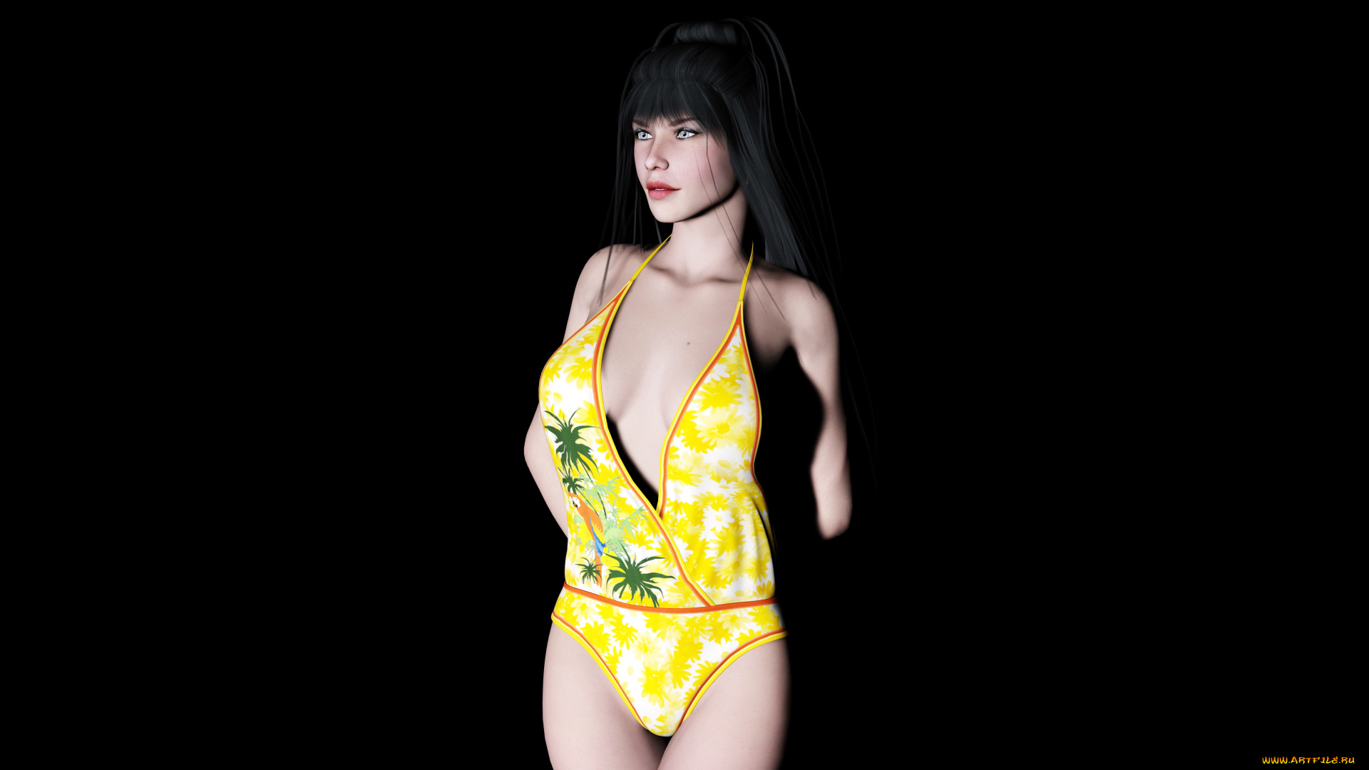 3д, графика, people, , люди, девушка, взгляд, фон