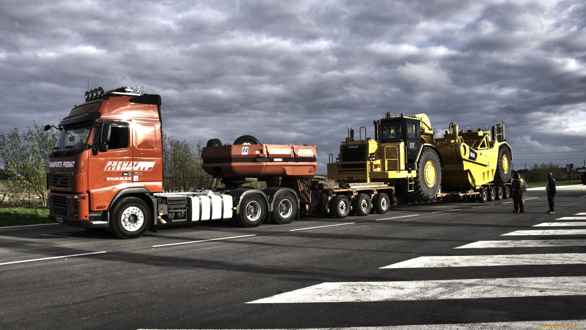 chargement, 657g, техника, строительная, техника, шоссе, грейдер, автотягач