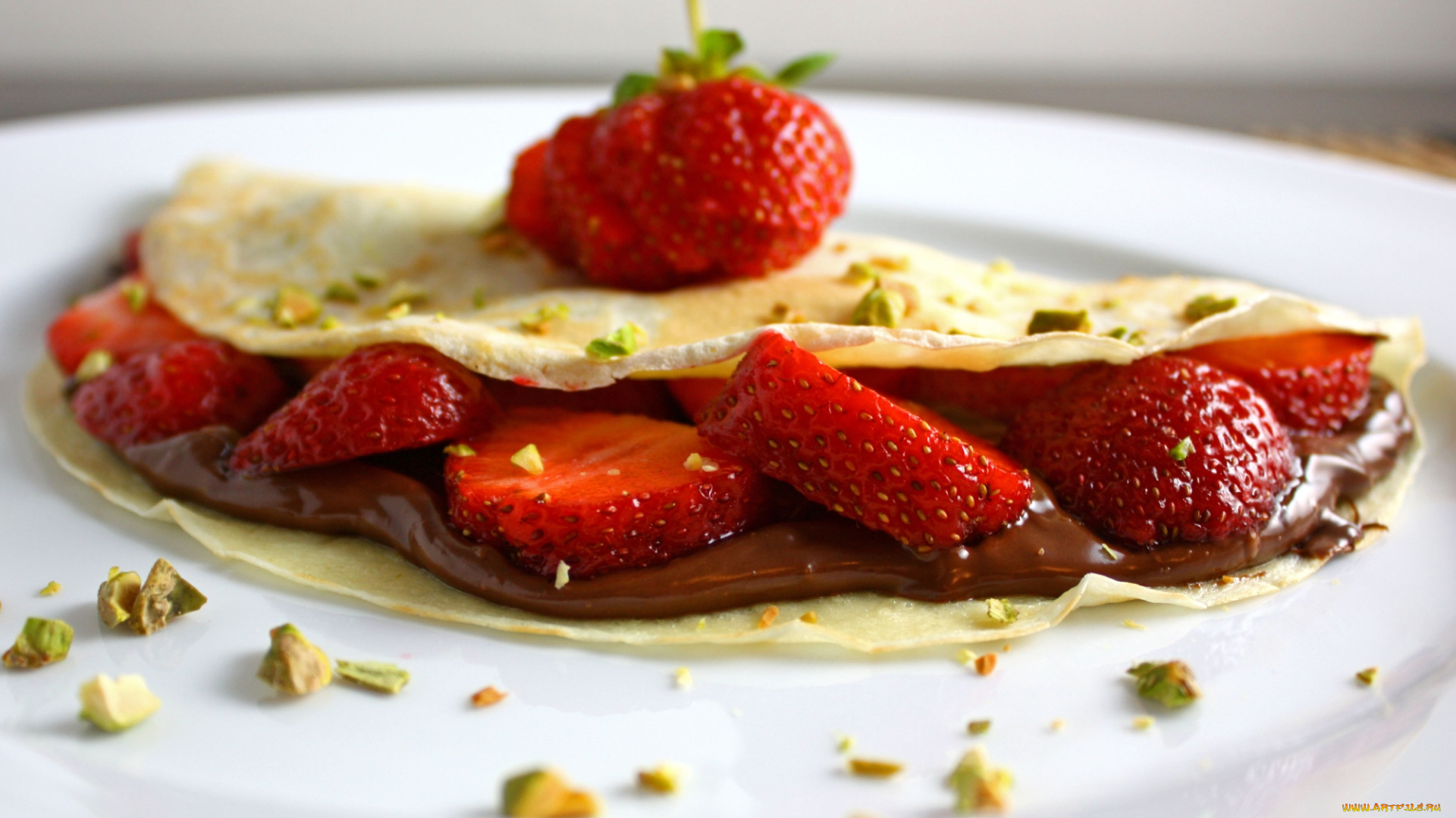 еда, блины, , оладьи, клубника, блин, шоколад