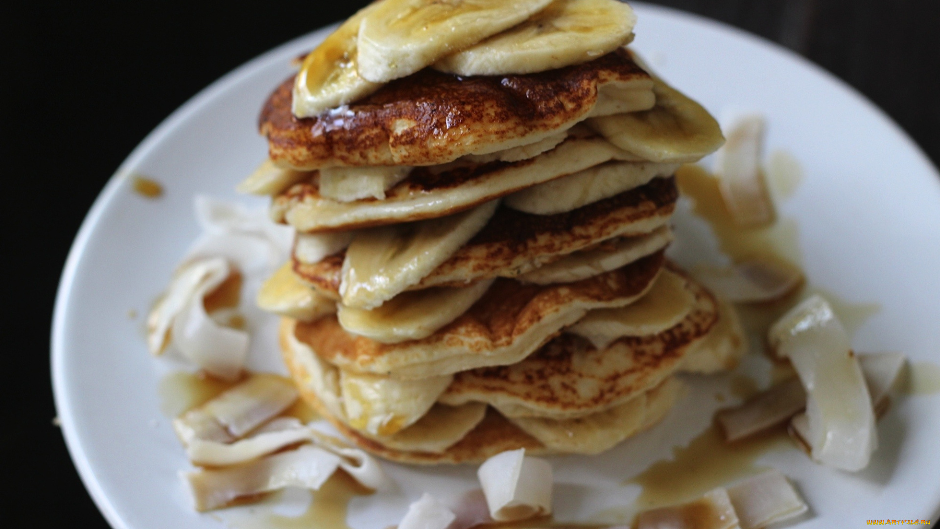 еда, блины, , оладьи, оладьи, банан